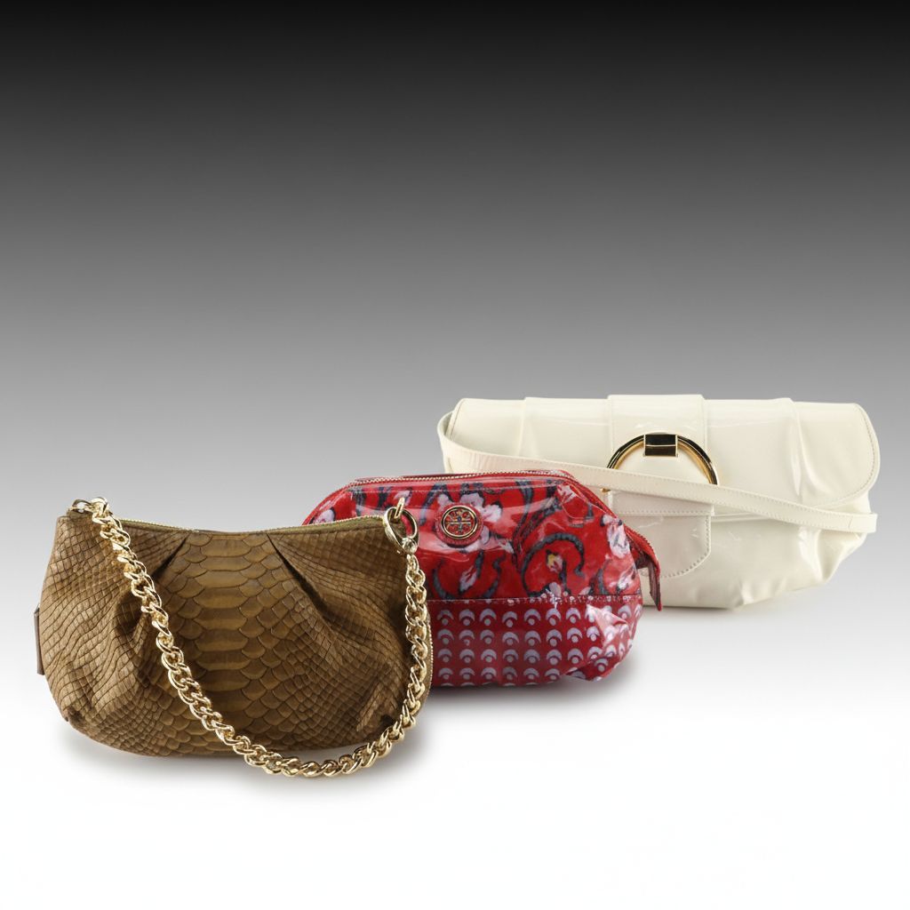 Henri Bendel Snakeskin Leather Wristlet, Tory Burch Printed PVC Pouch, Other Bag