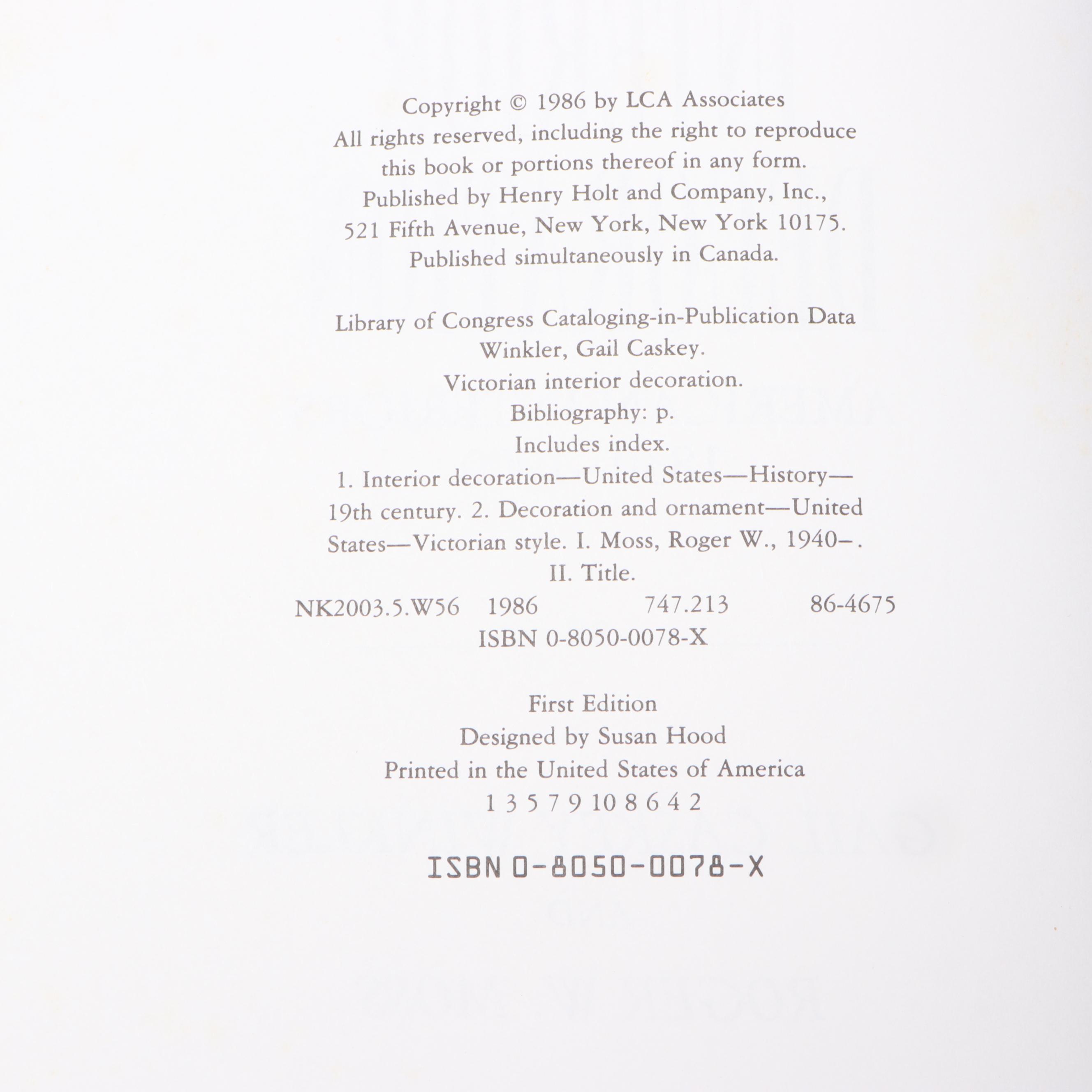 First Edition "Victorian Interior Decoration" and More Interior Design Books