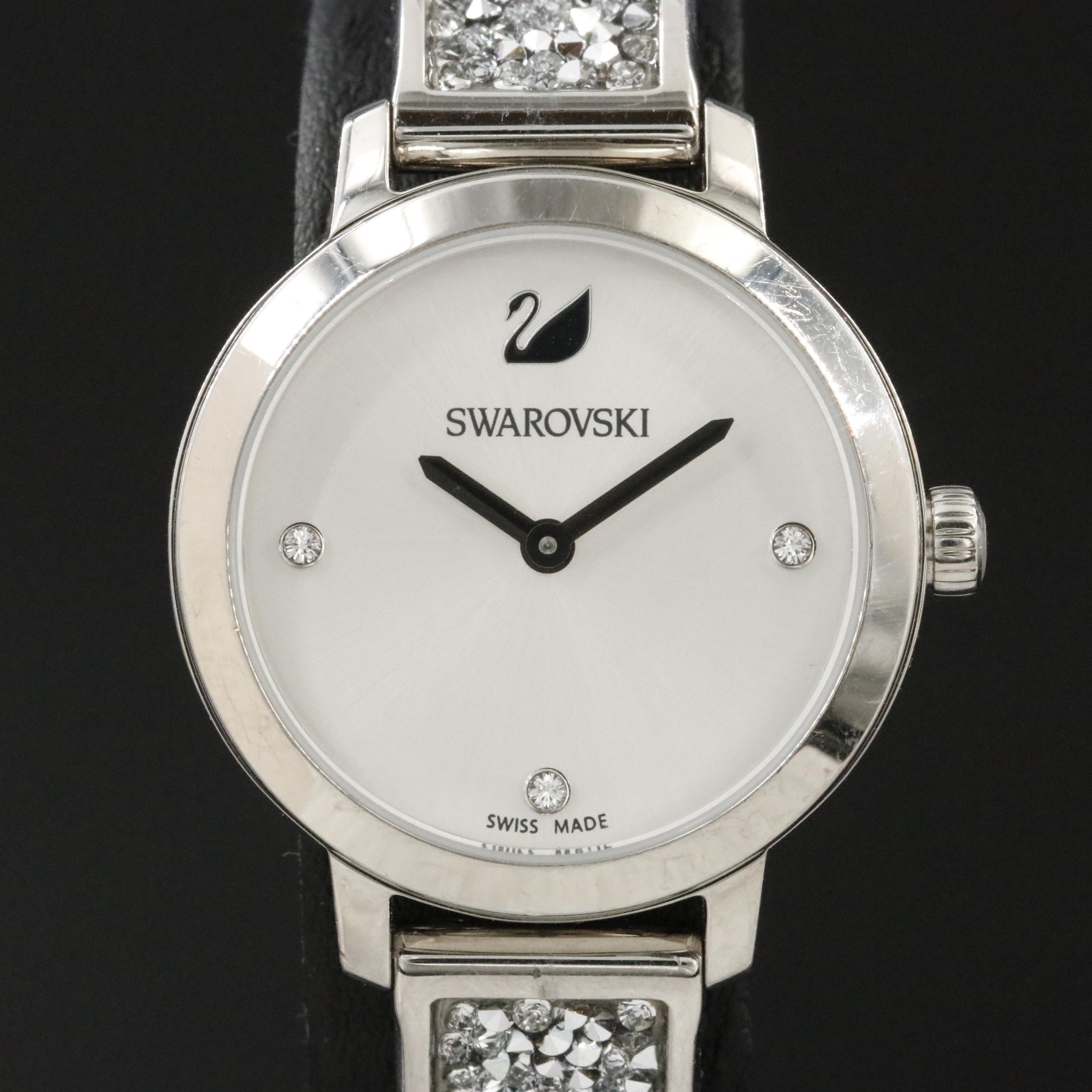 Swarovski Crystal Accented Swiss Stainless Steel Watch