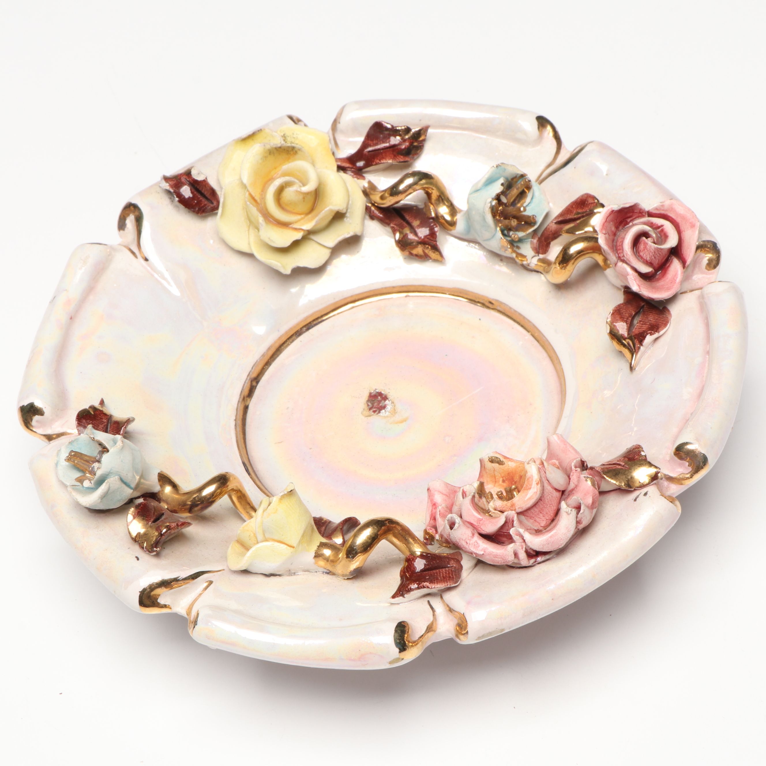 Benrose Applied Flower Cup and Saucer with More Gilt Ceramic Tableware and Décor