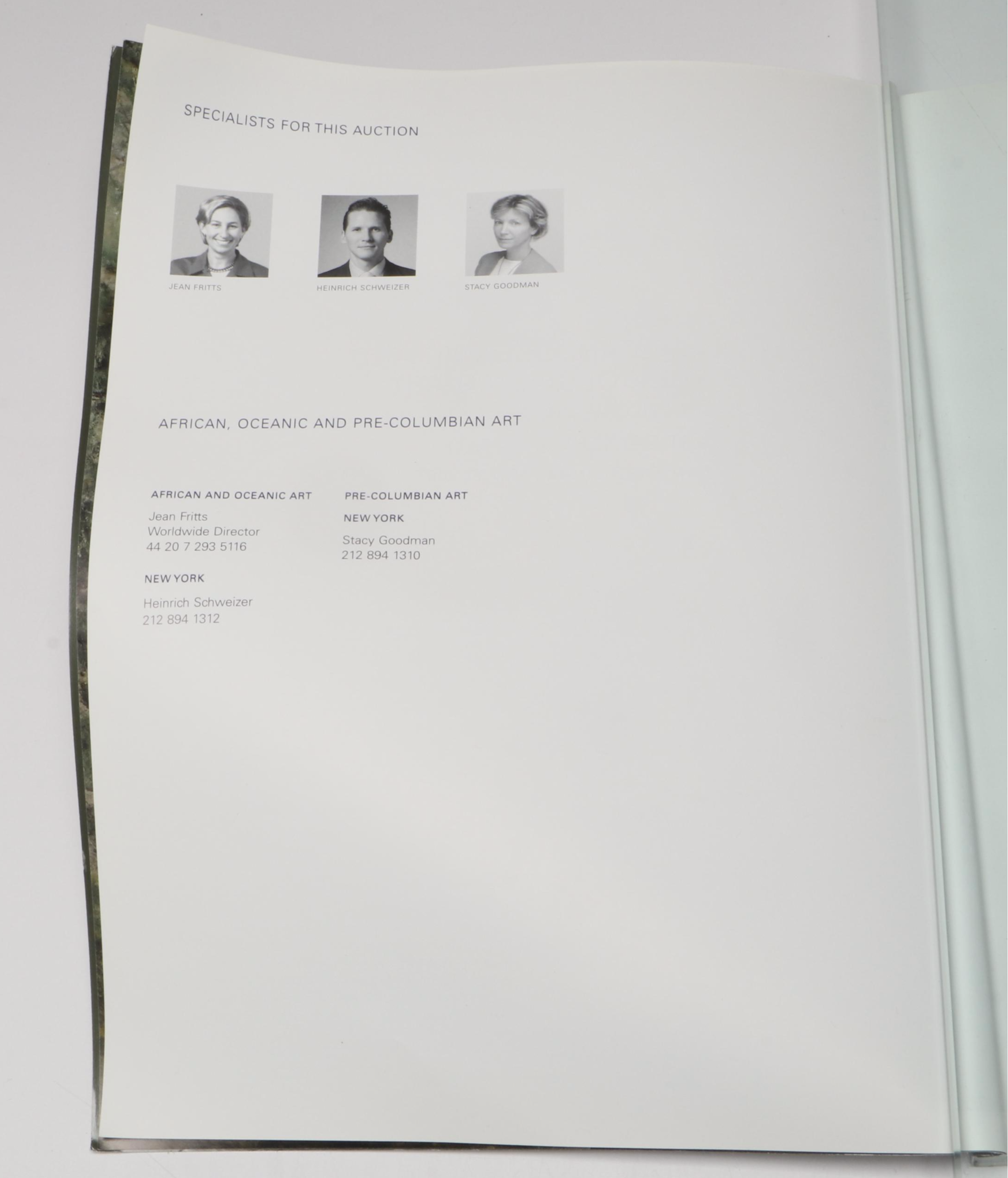 Sotheby's Catalogs Featuring "African, Oceanic and Pre-Columbian Art"