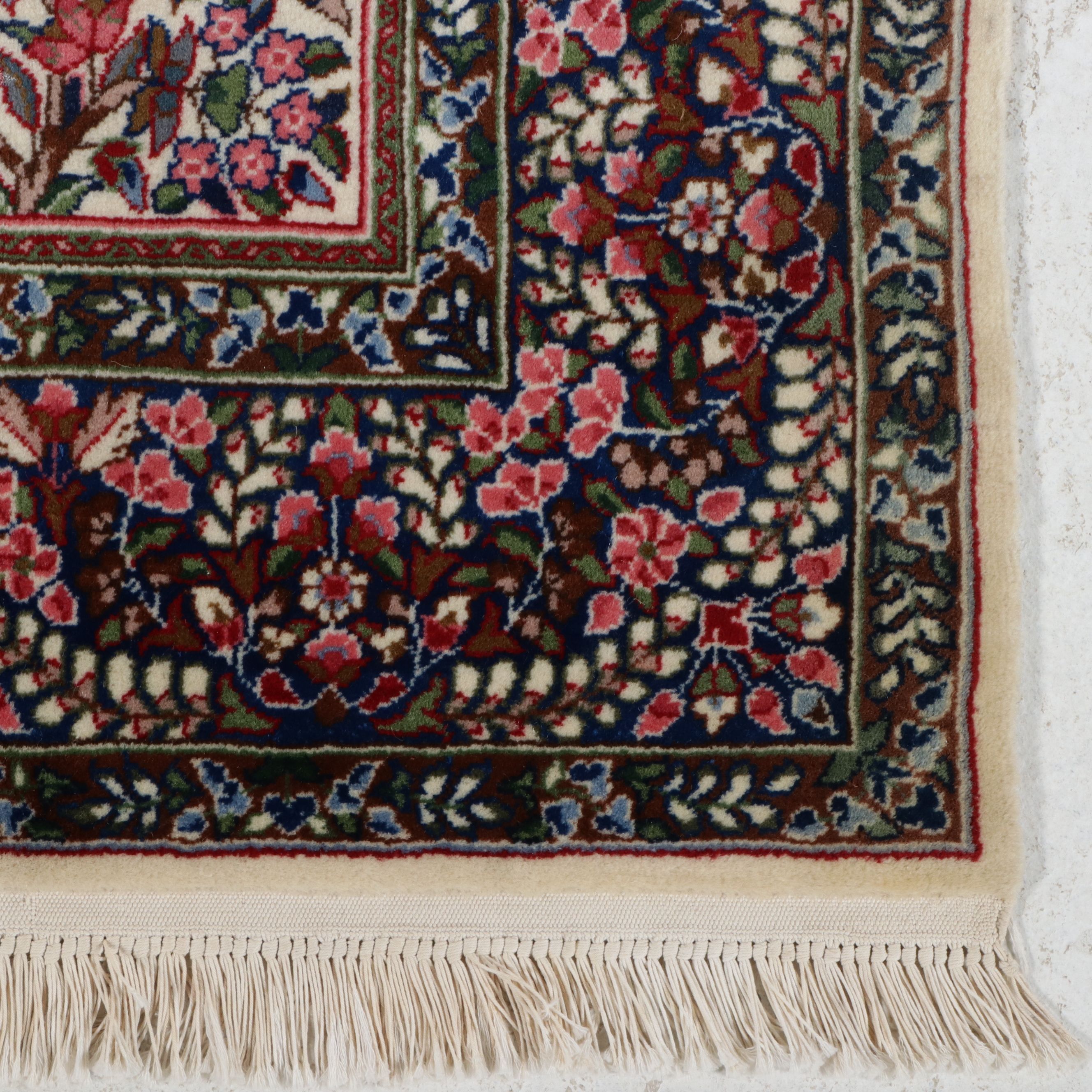 4'1 x 6'7 Hand-Knotted Persian Kerman Area Rug