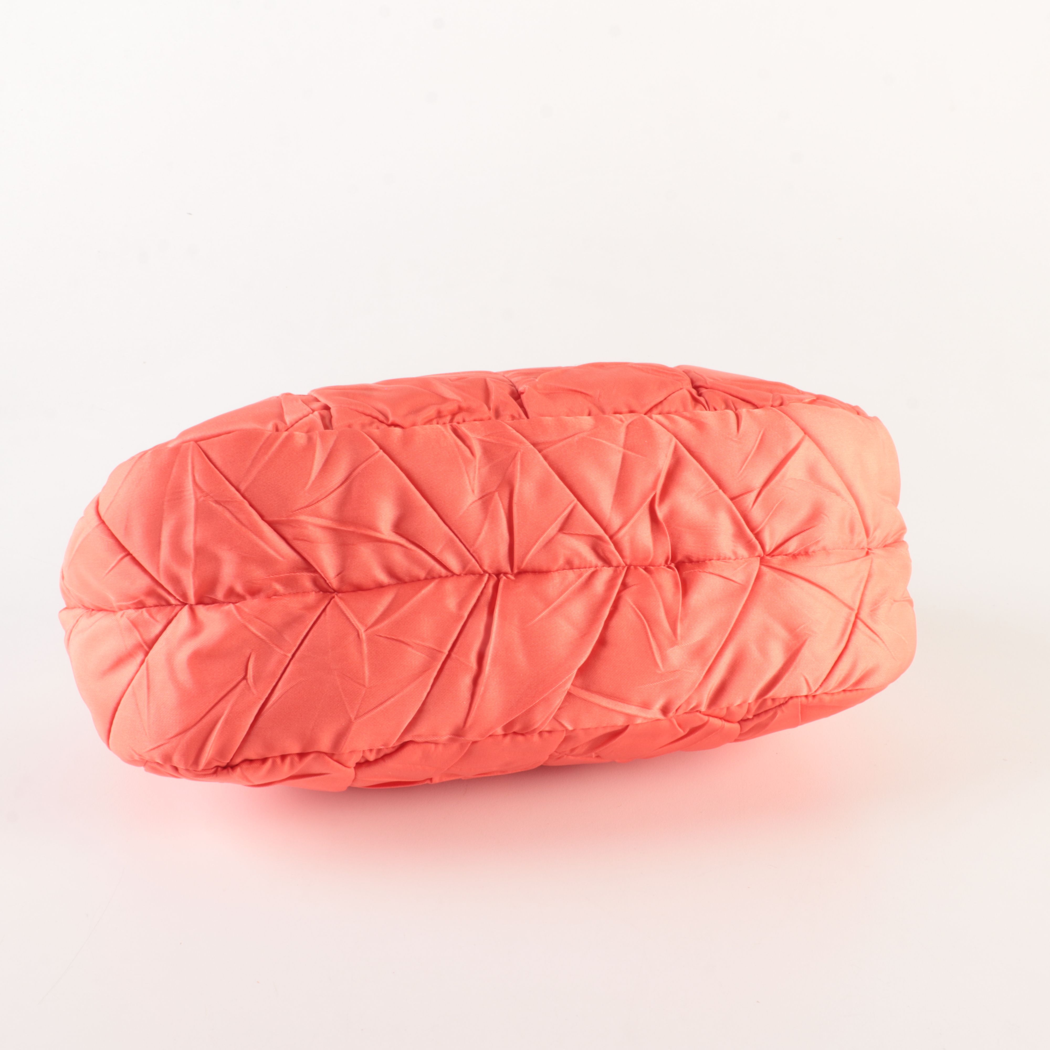 Prada Shoulder Bag in Orange Quilted Tessuto Nylon and Leather