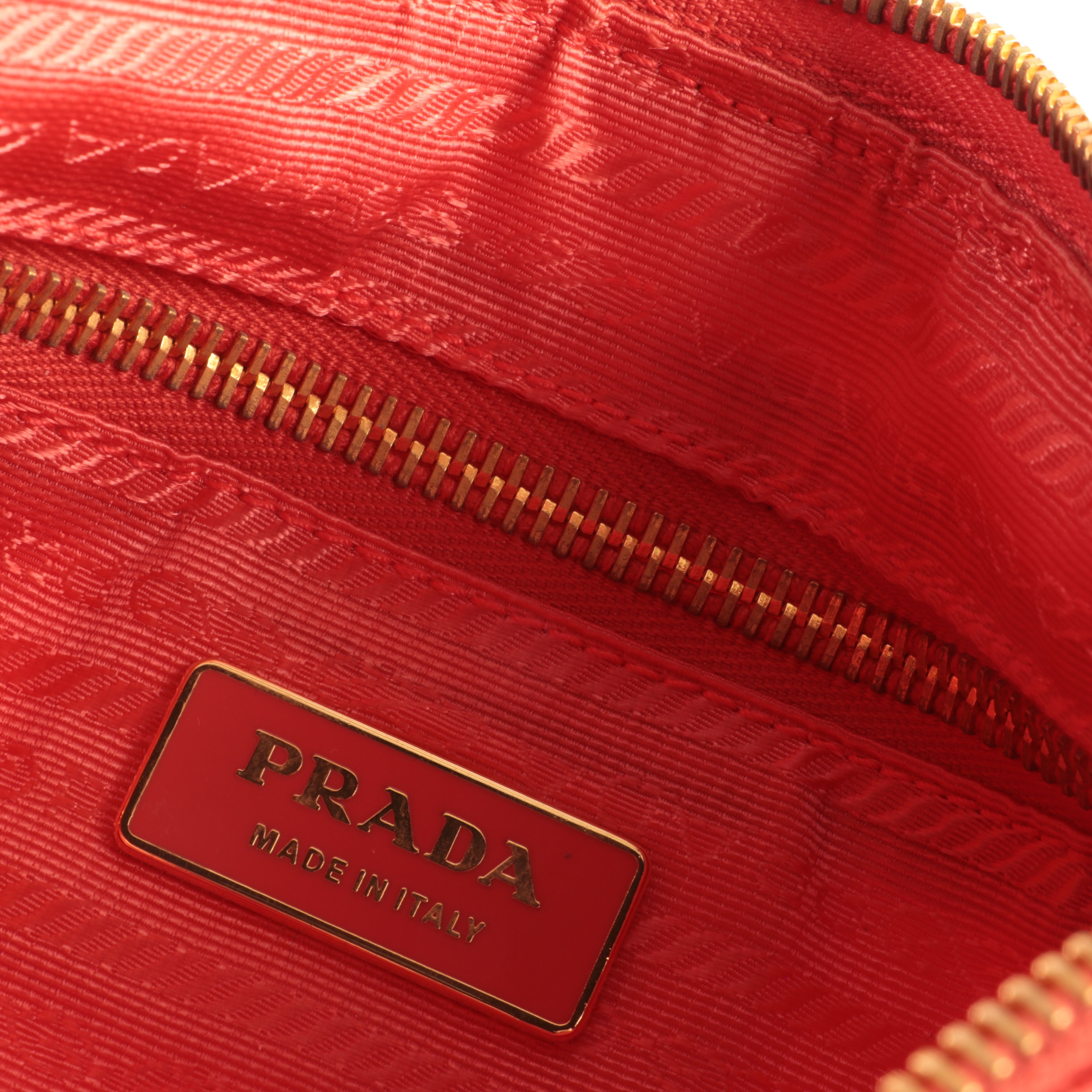 Prada Shoulder Bag in Orange Quilted Tessuto Nylon and Leather