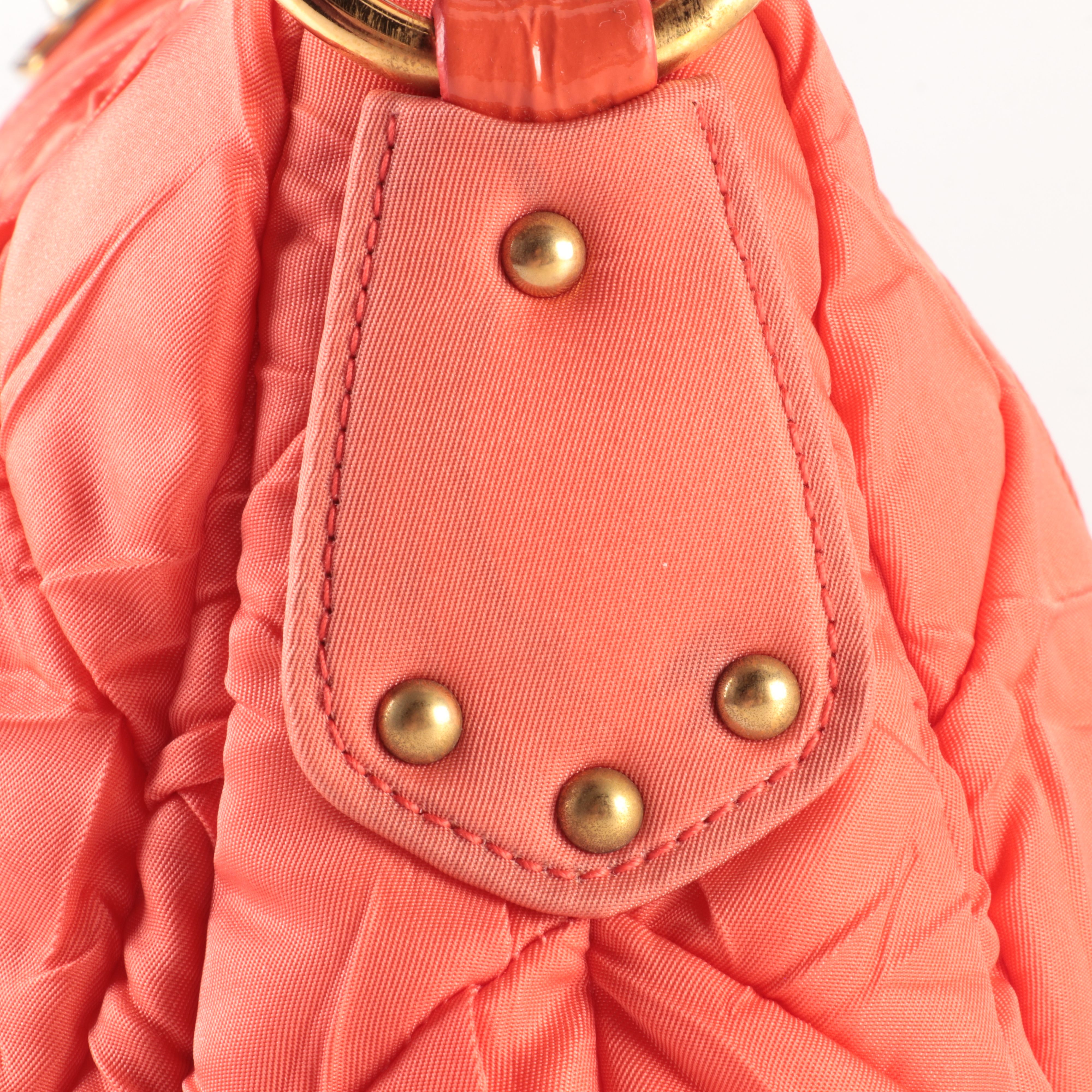 Prada Shoulder Bag in Orange Quilted Tessuto Nylon and Leather