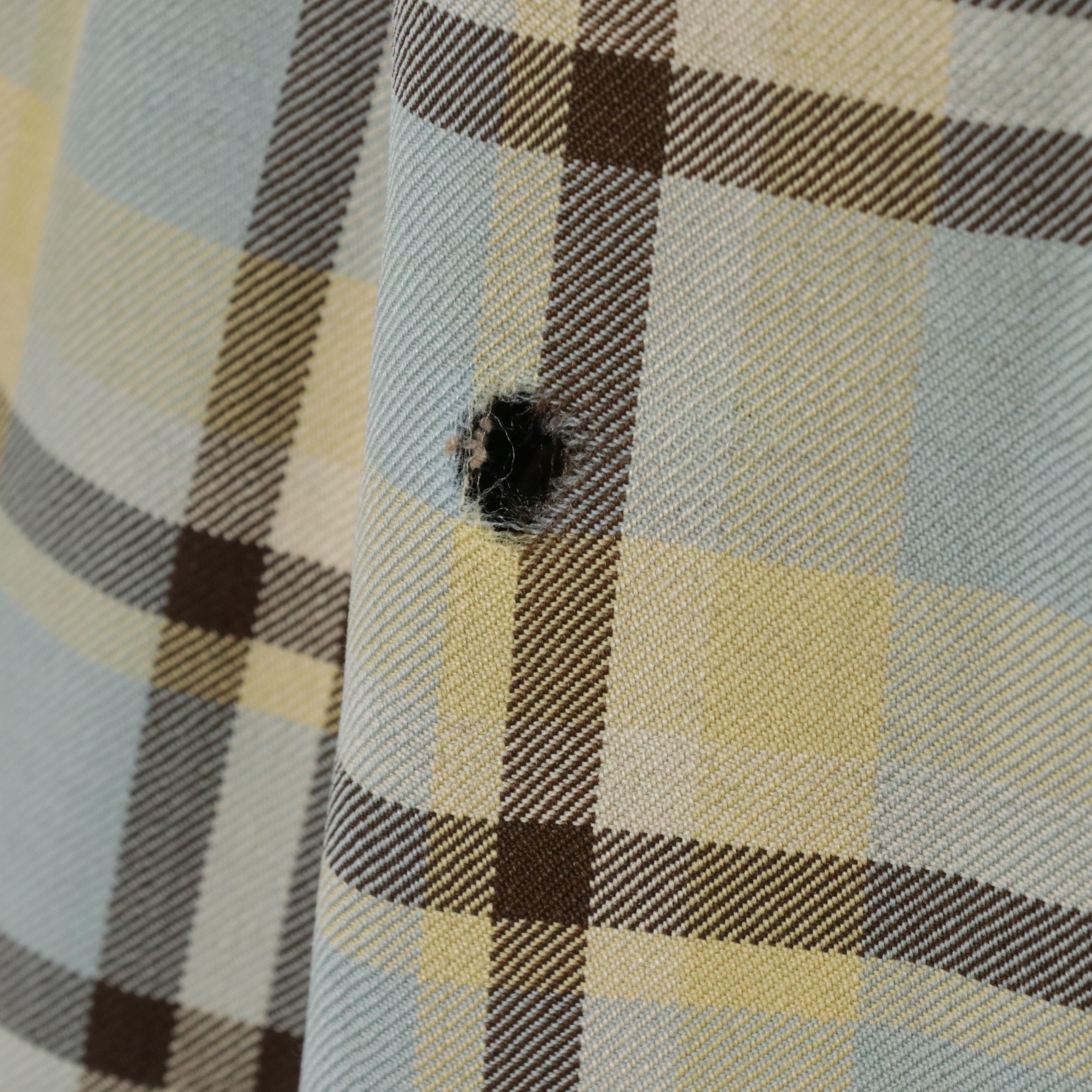 Vintage Raccoon Fur Mid-Length Coat with Plaid Canvas Twill Lining