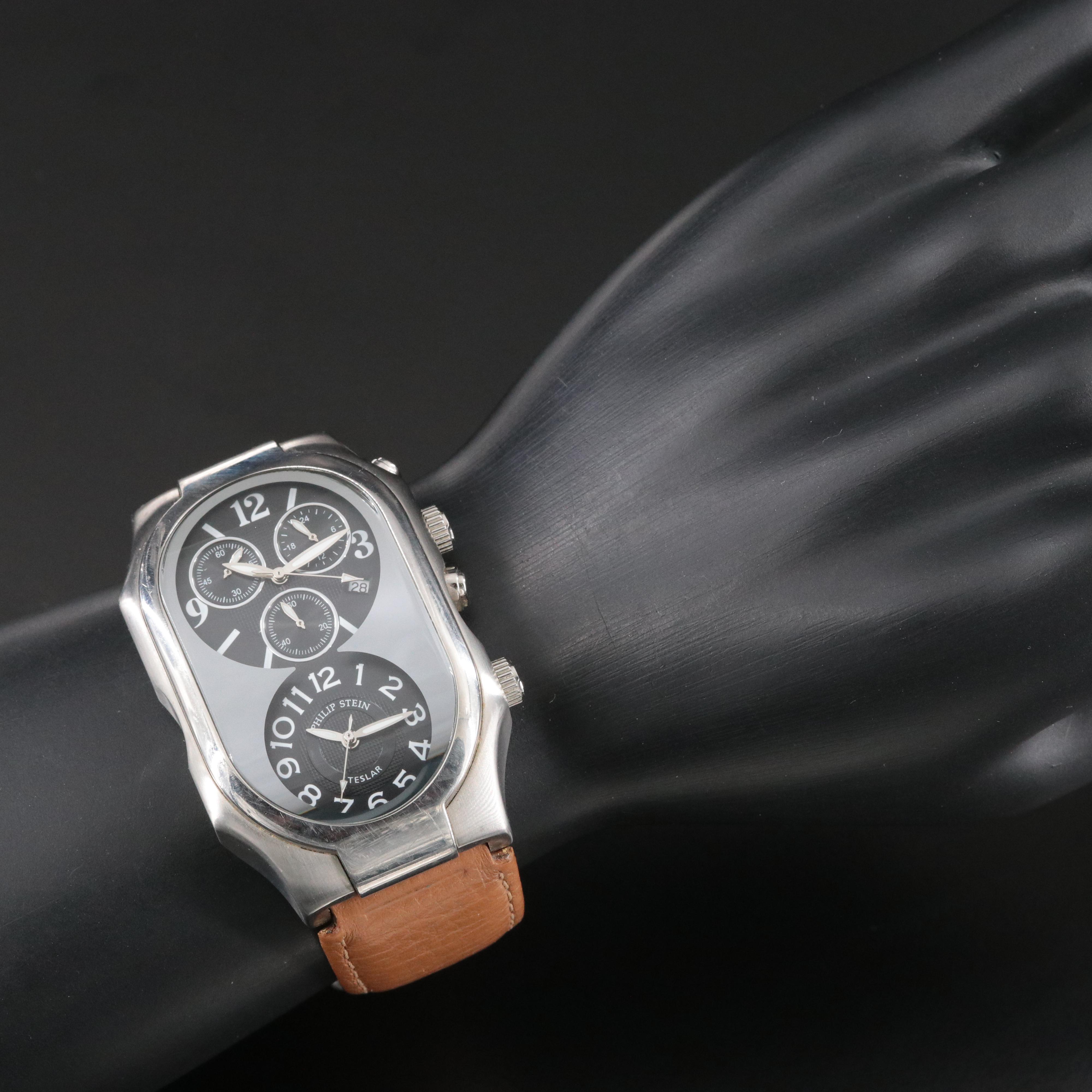 Philip Stein Teslar Dual-Time Chronograph Watch