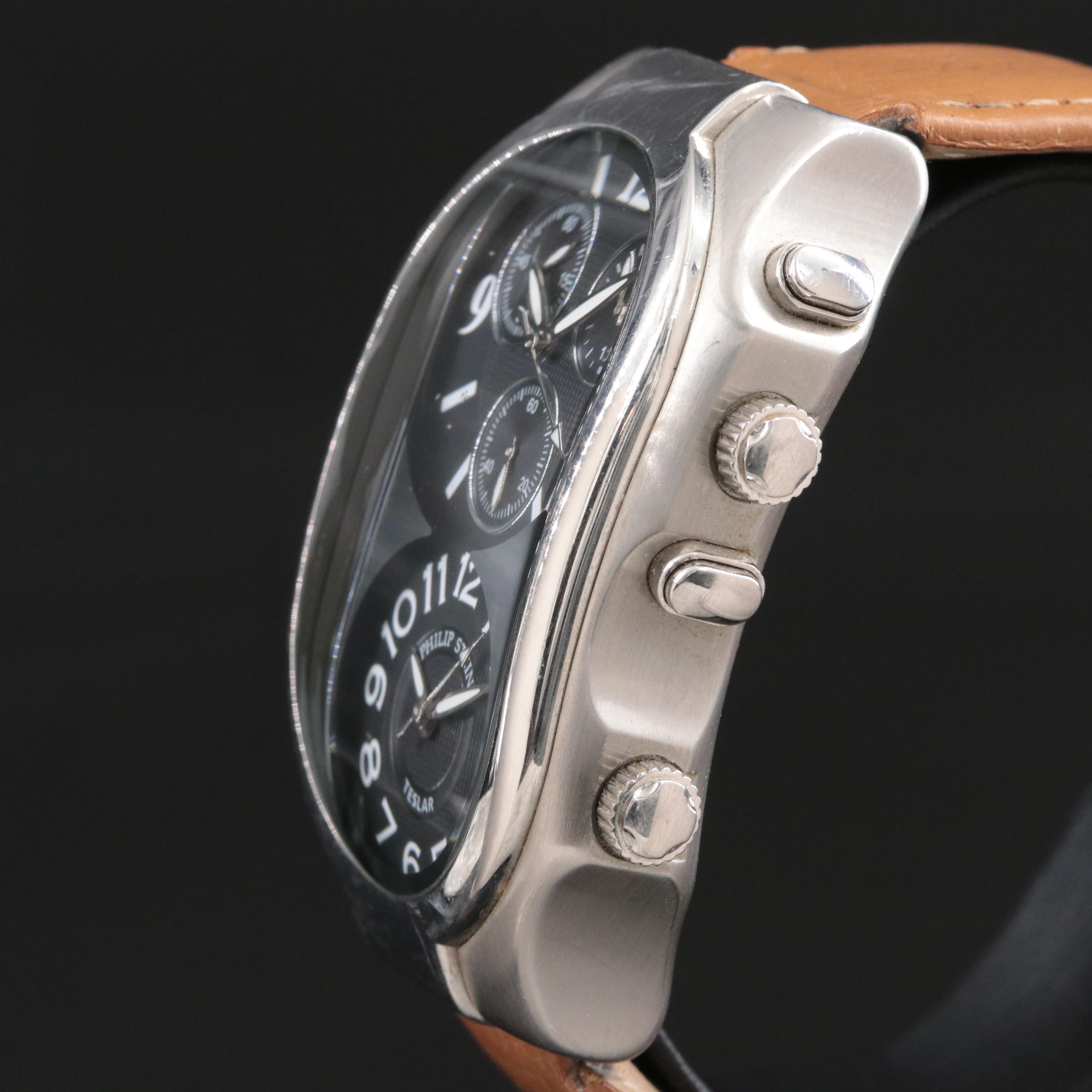 Philip Stein Teslar Dual-Time Chronograph Watch