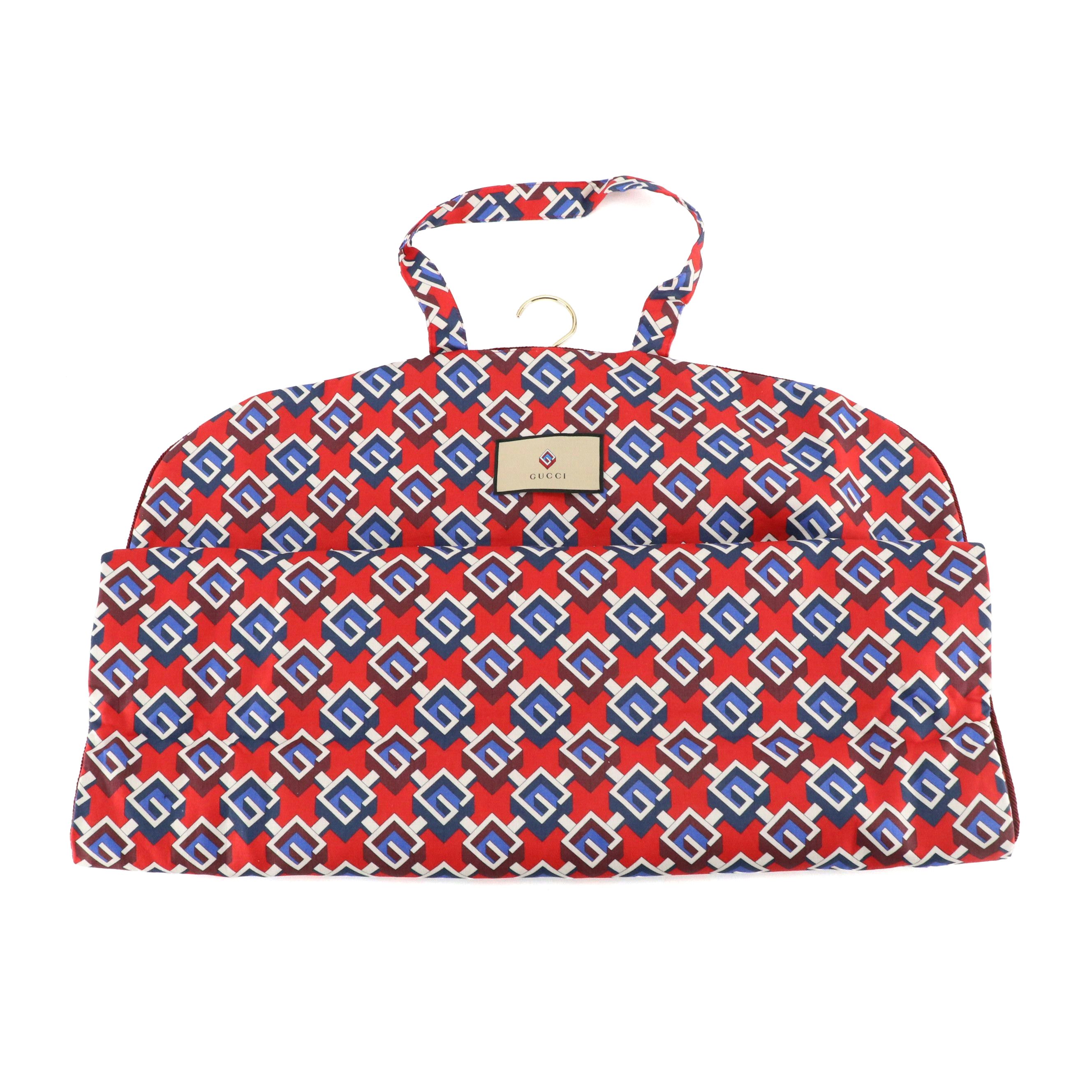 Gucci Isometric G Printed Linen Garment Bag, With Box