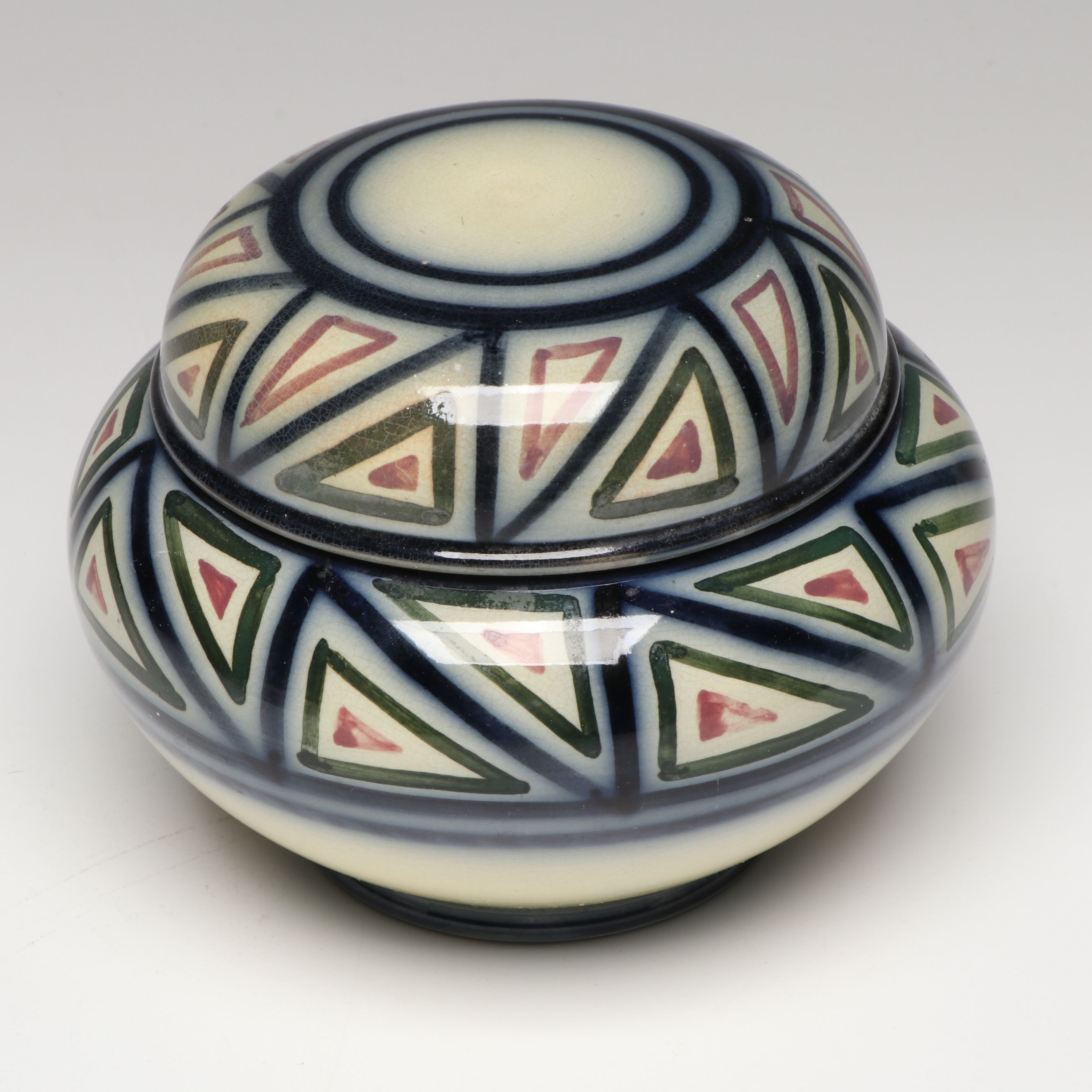 Von Schierholz Porcelain and Other Applied Flower Boxes with Geometric Box