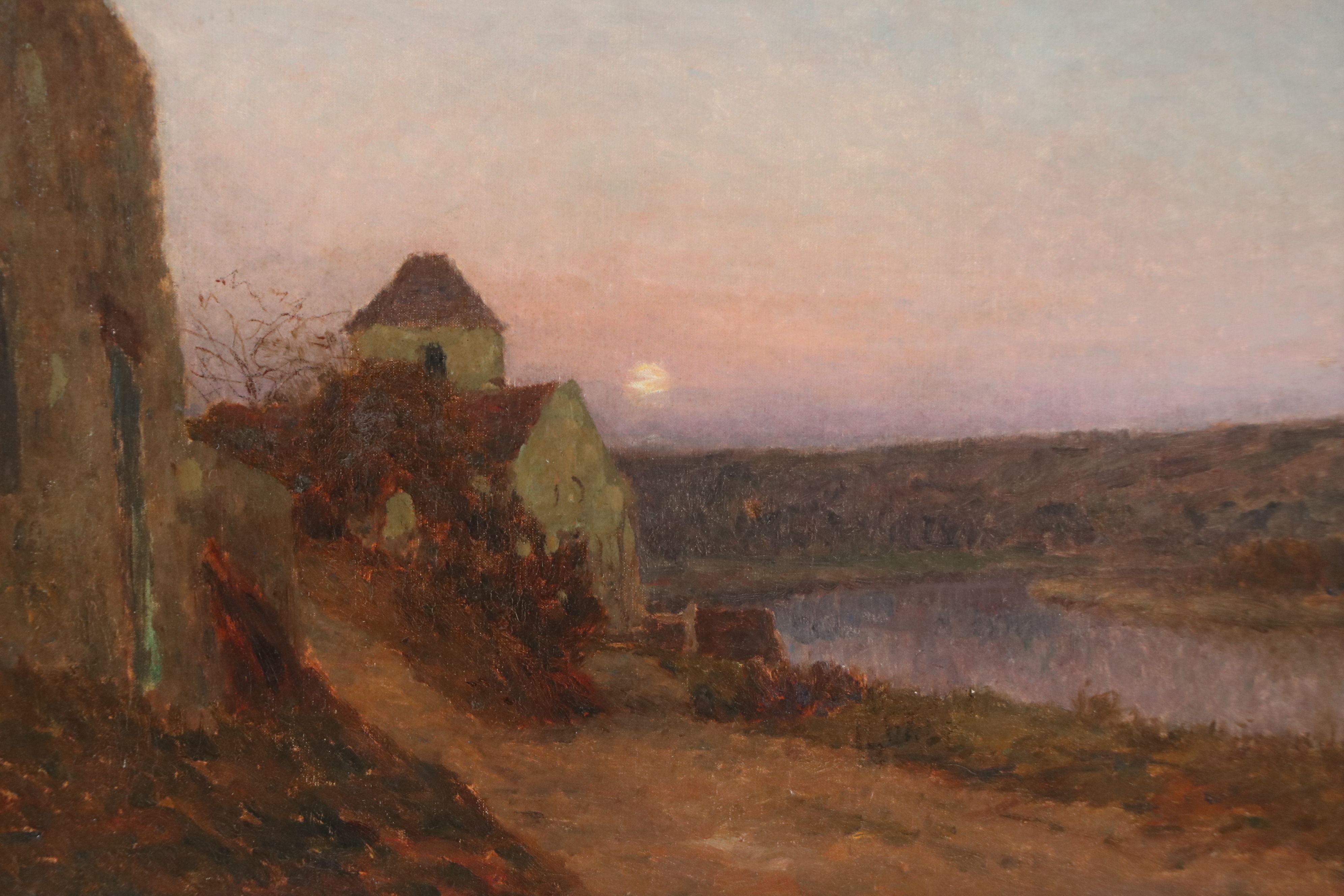 Jean Eugène Julien Massé Impressionistic Landscape Oil Painting, 19th Century