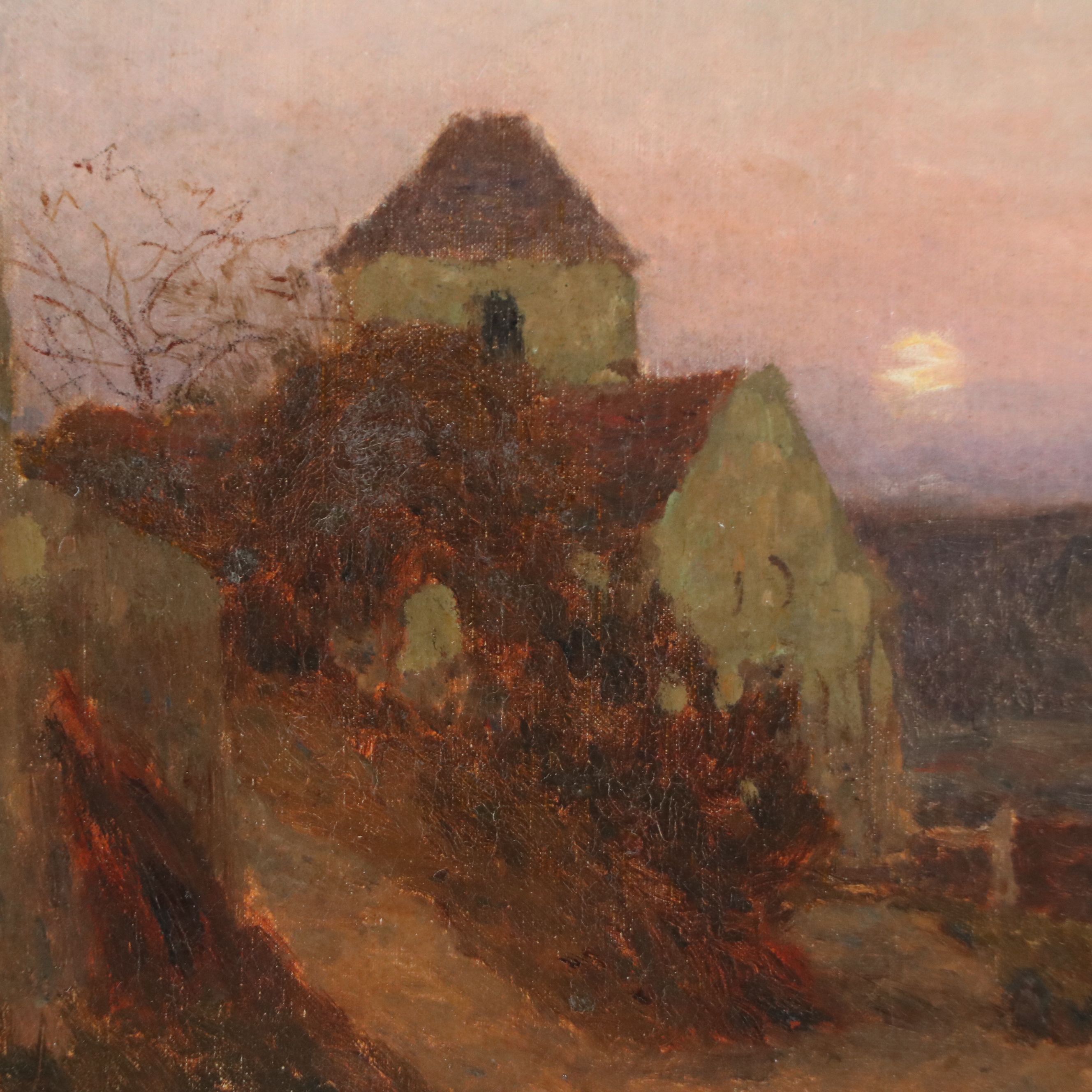 Jean Eugène Julien Massé Impressionistic Landscape Oil Painting, 19th Century