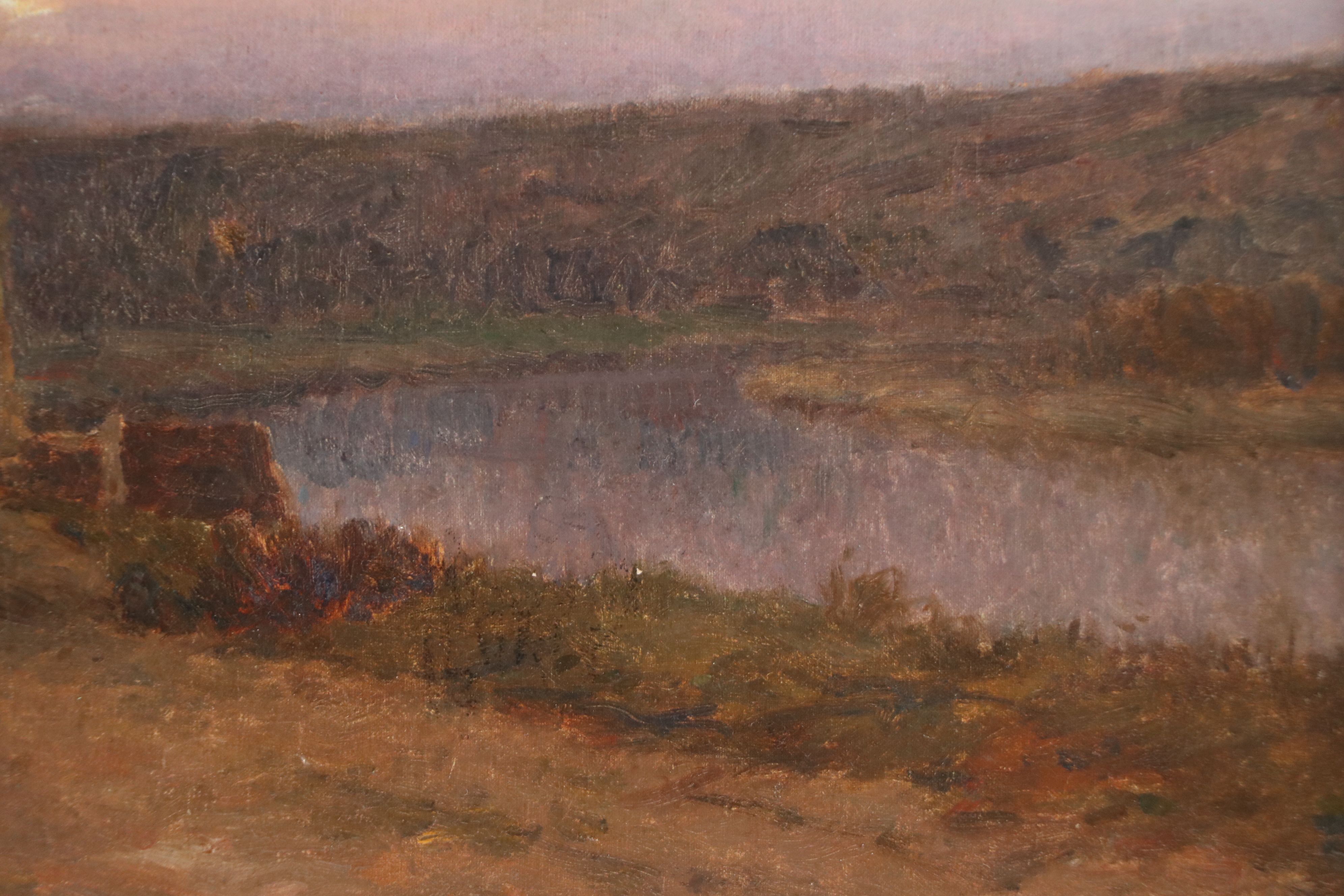 Jean Eugène Julien Massé Impressionistic Landscape Oil Painting, 19th Century