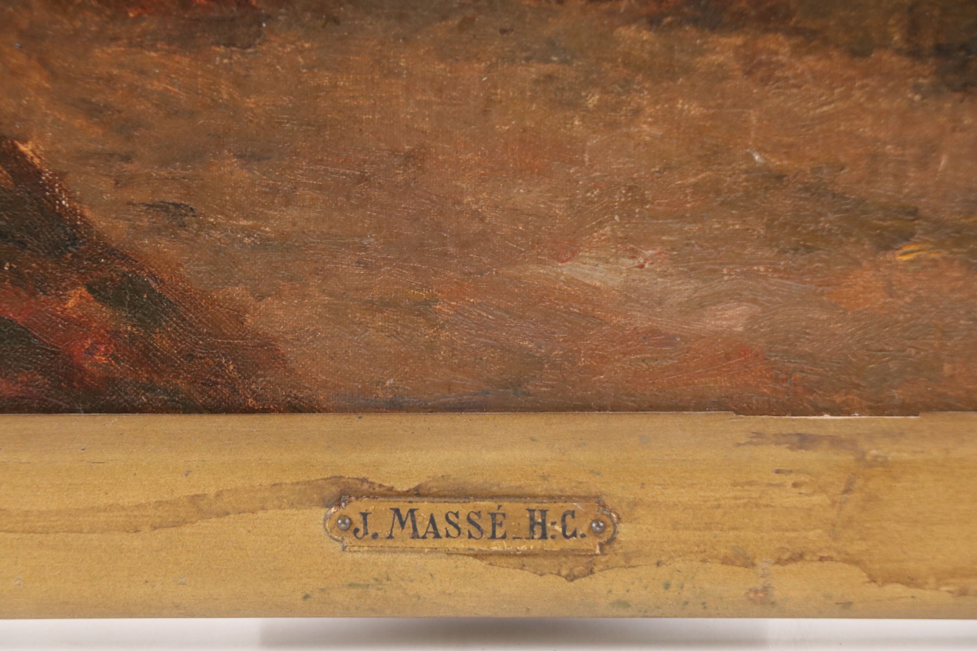 Jean Eugène Julien Massé Impressionistic Landscape Oil Painting, 19th Century