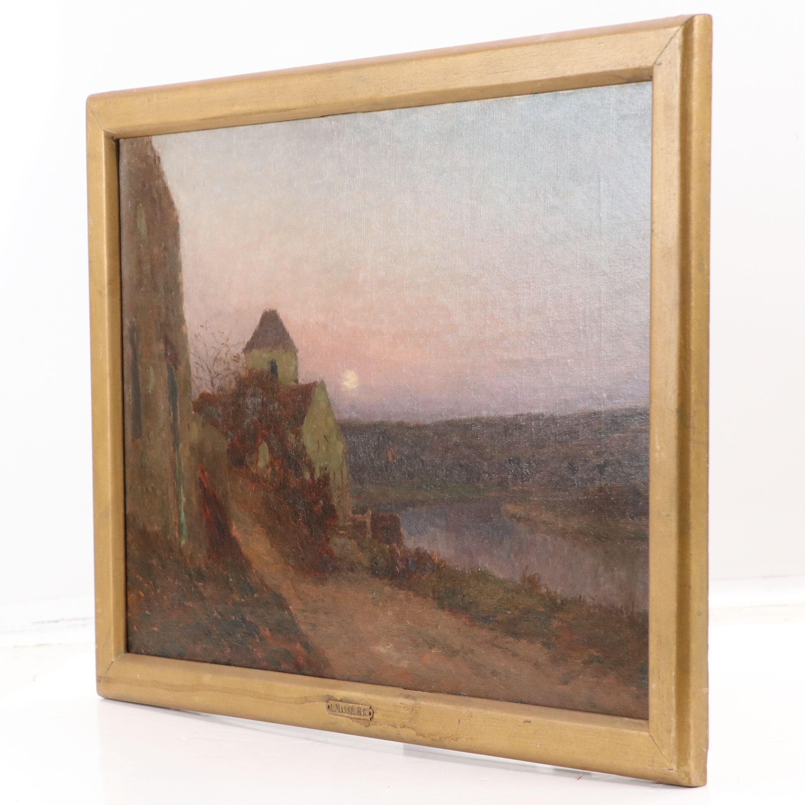 Jean Eugène Julien Massé Impressionistic Landscape Oil Painting, 19th Century