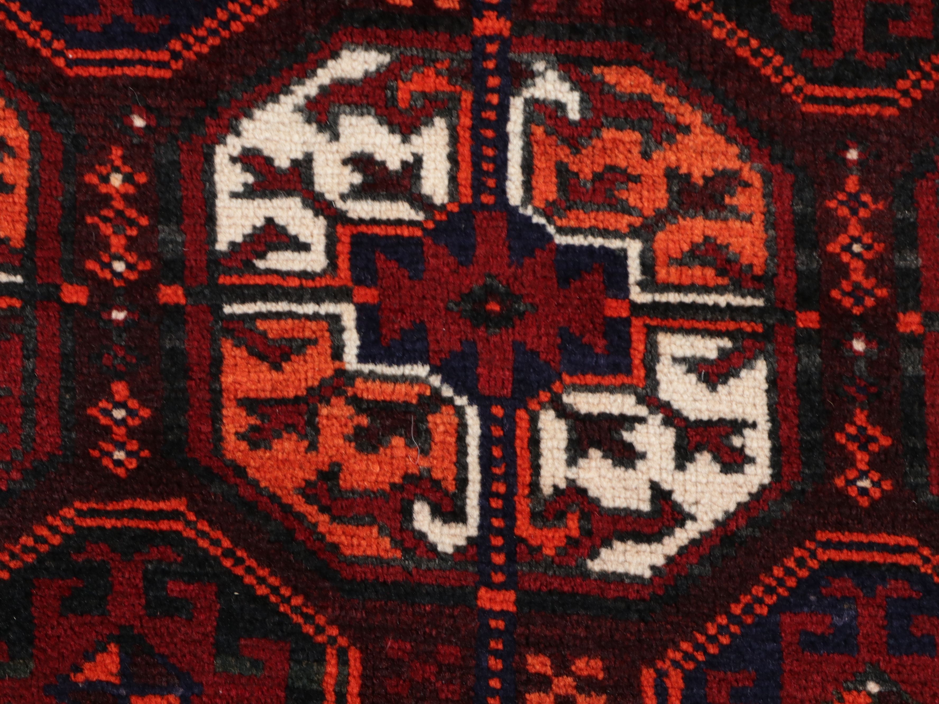 4'2 x 7'8 Hand-Knotted Afghan Turkmen Area Rug