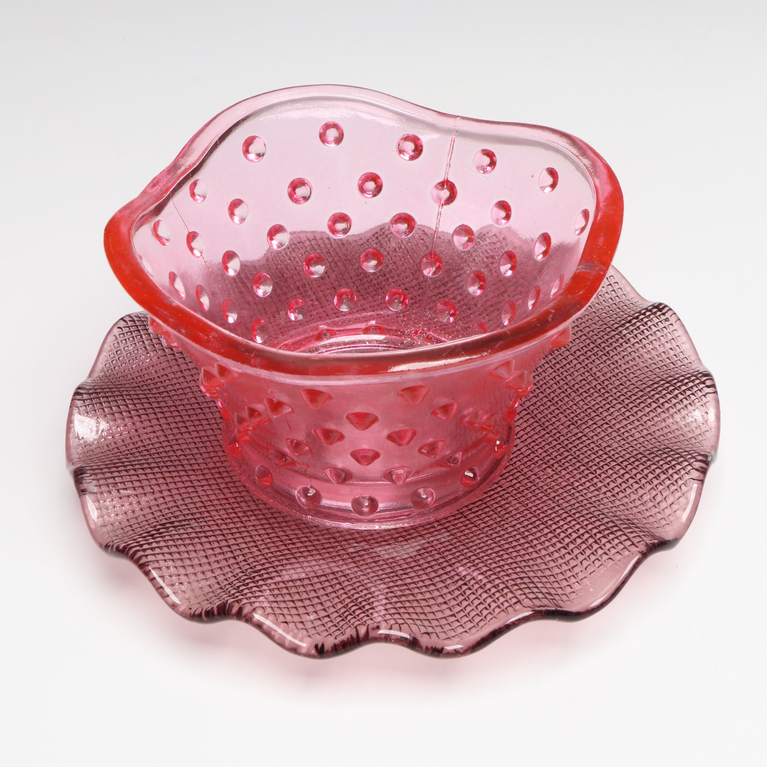 Bohemian Style Cut to Clear Decanter with Westmoreland, Other Vintage Glassware