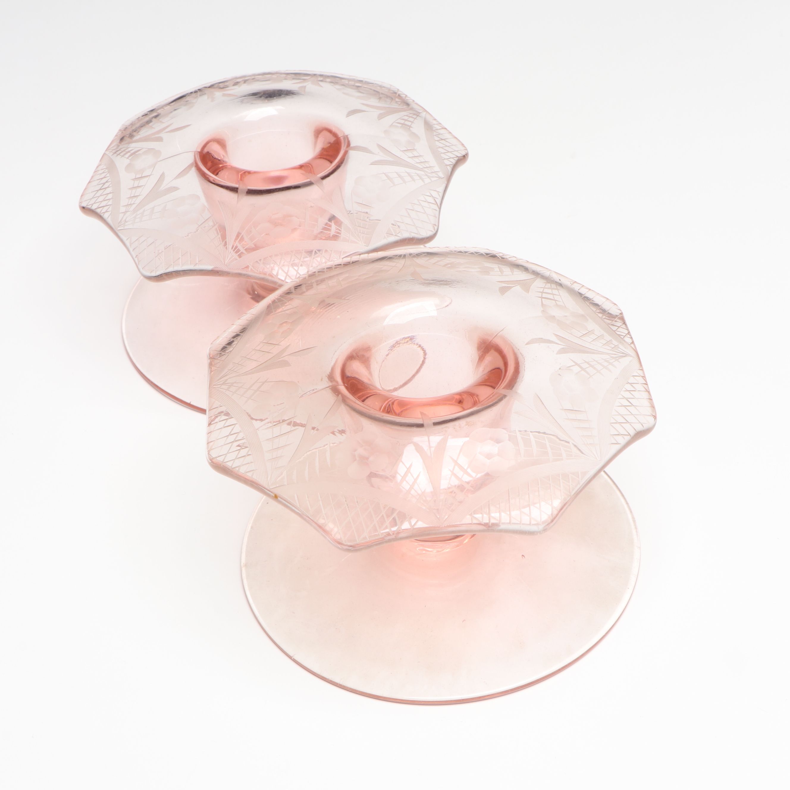 Bohemian Style Cut to Clear Decanter with Westmoreland, Other Vintage Glassware