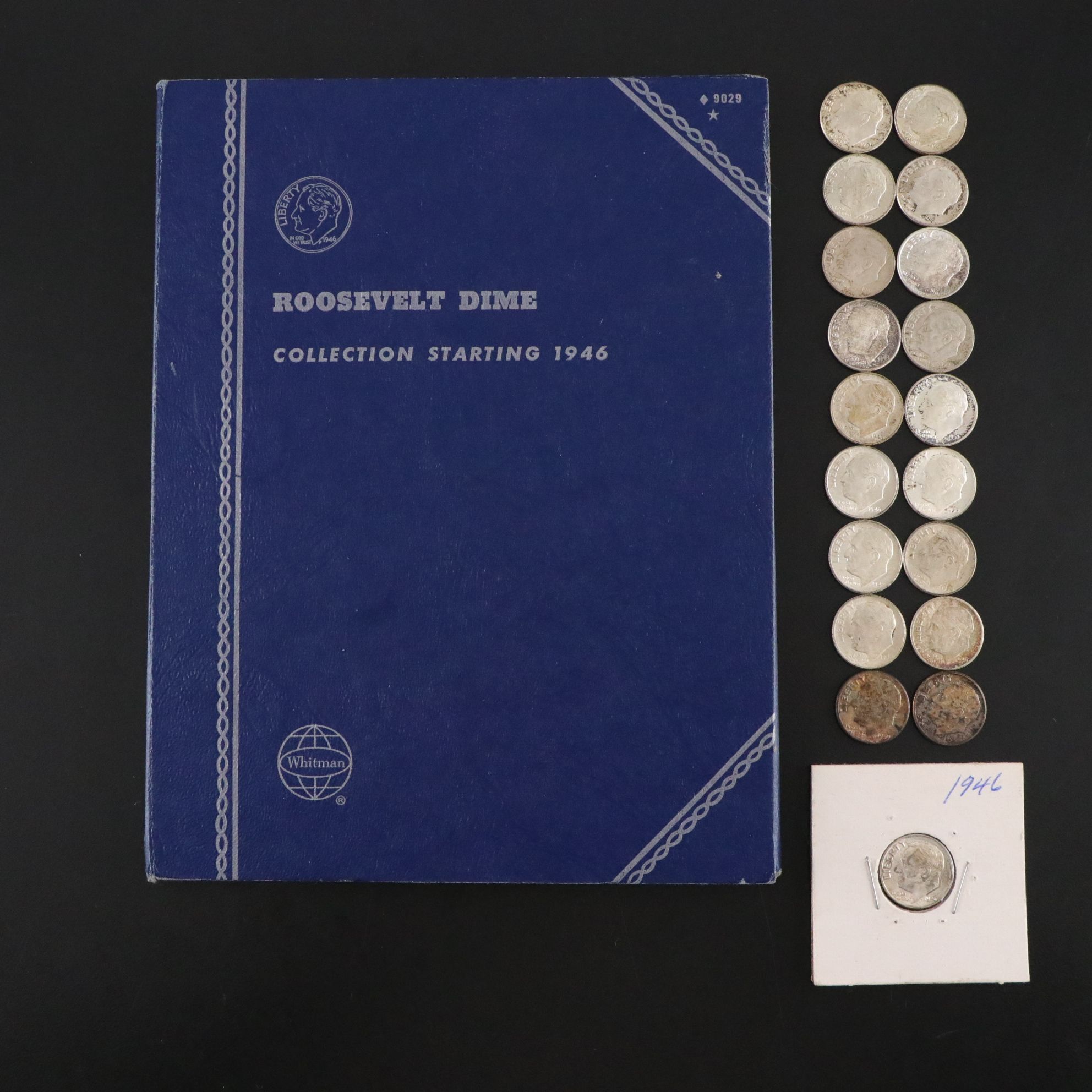 Forty-Four Roosevelt Silver Dimes, Mid-20th Century