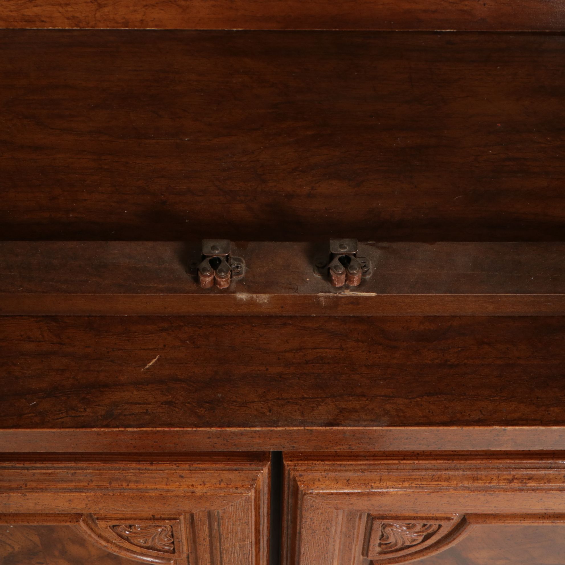 Regency Style Burl Finished China Cabinet, Late 20th Century