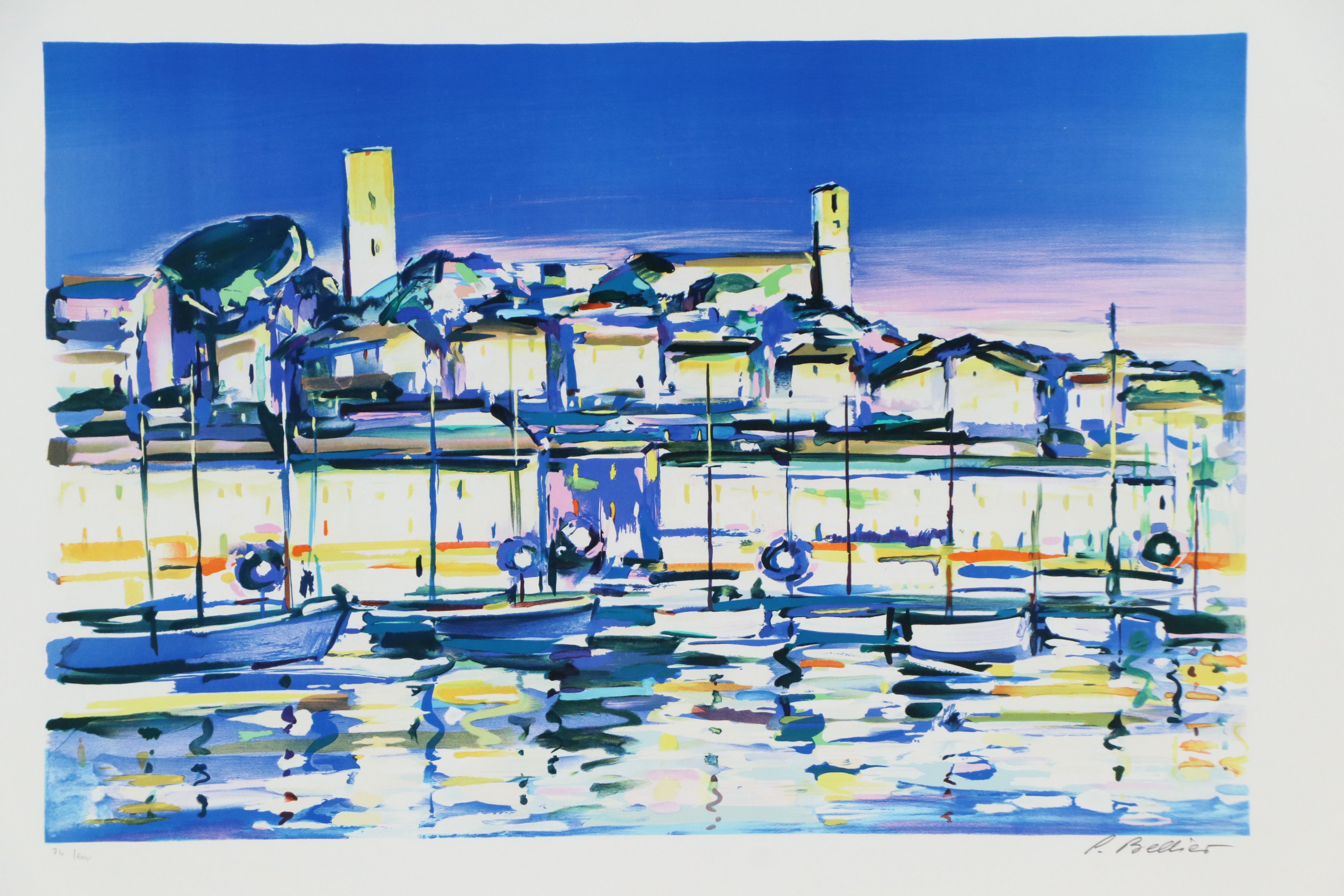 Pierre Bellier Color Lithograph "Saint Tropez"