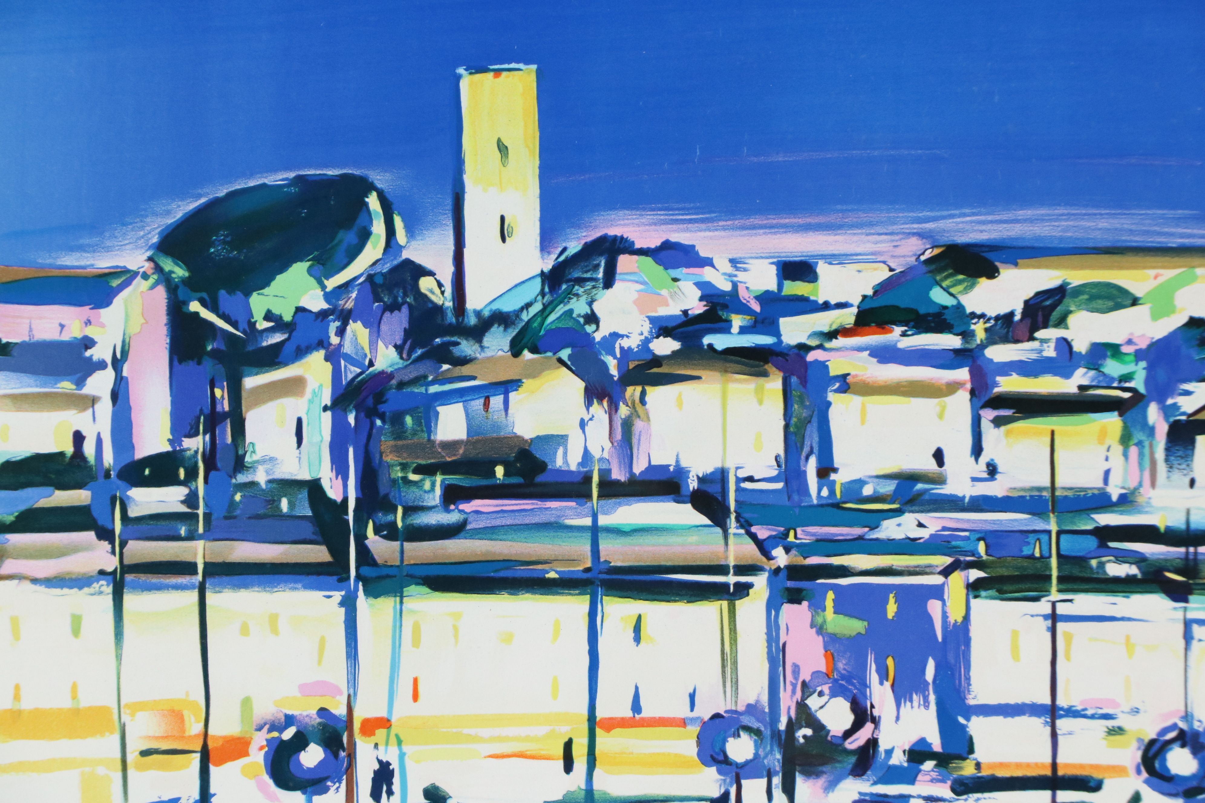 Pierre Bellier Color Lithograph "Saint Tropez"