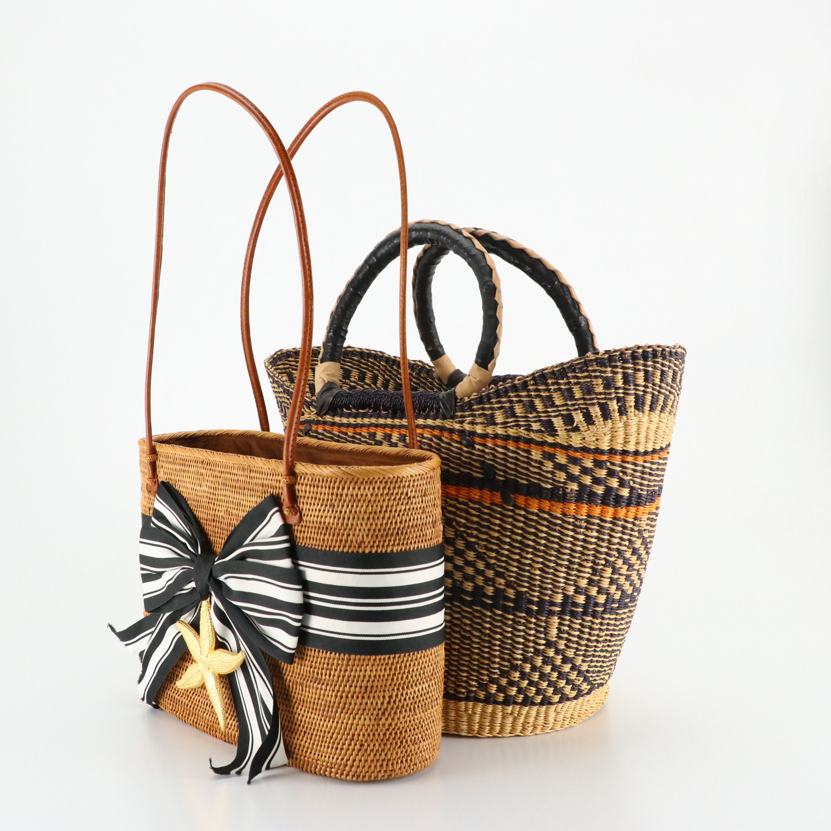 Bosom Buddy Bags by Lisi Lerch Woven Grass Starfish Bag, Other Straw Basket Tote