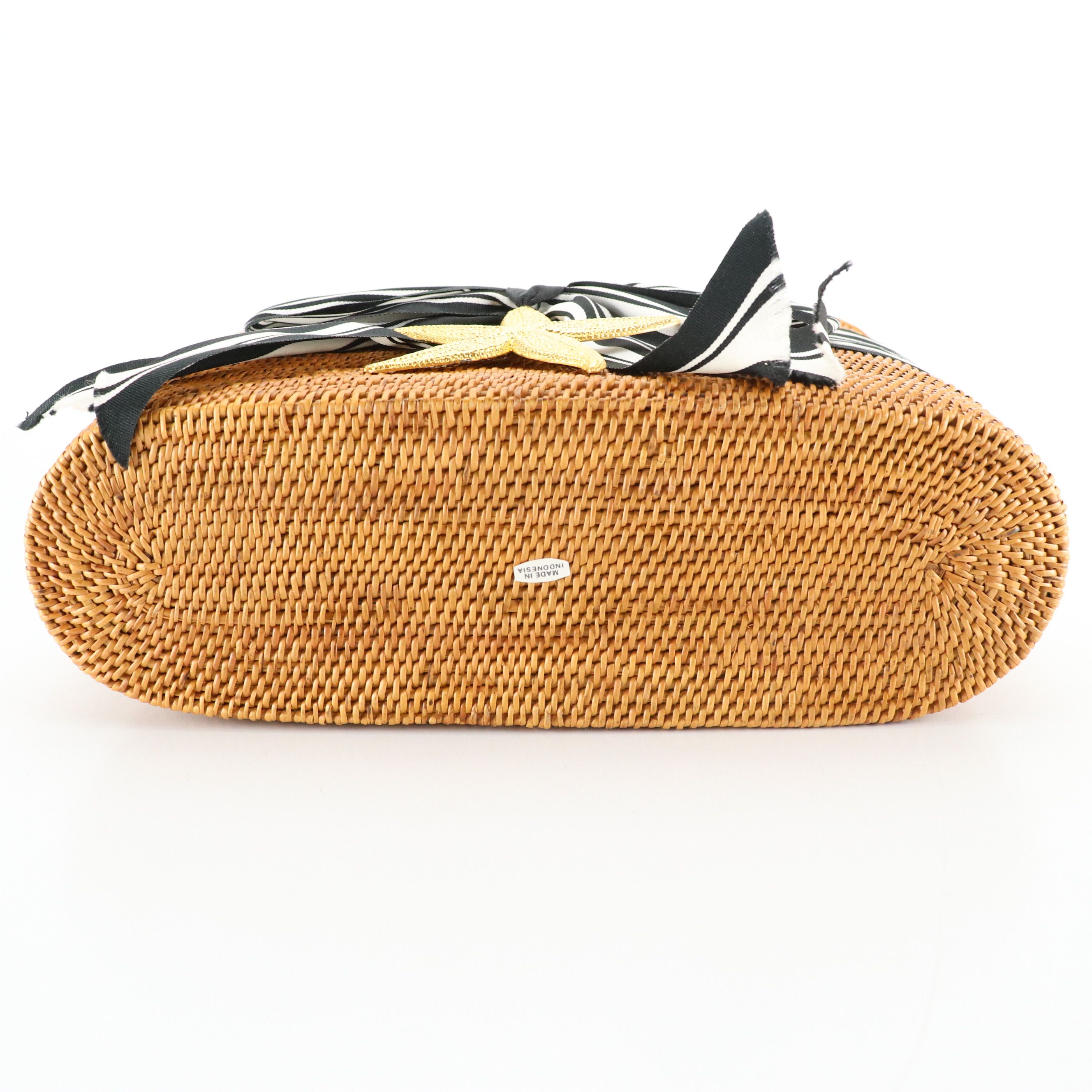 Bosom Buddy Bags by Lisi Lerch Woven Grass Starfish Bag, Other Straw Basket Tote