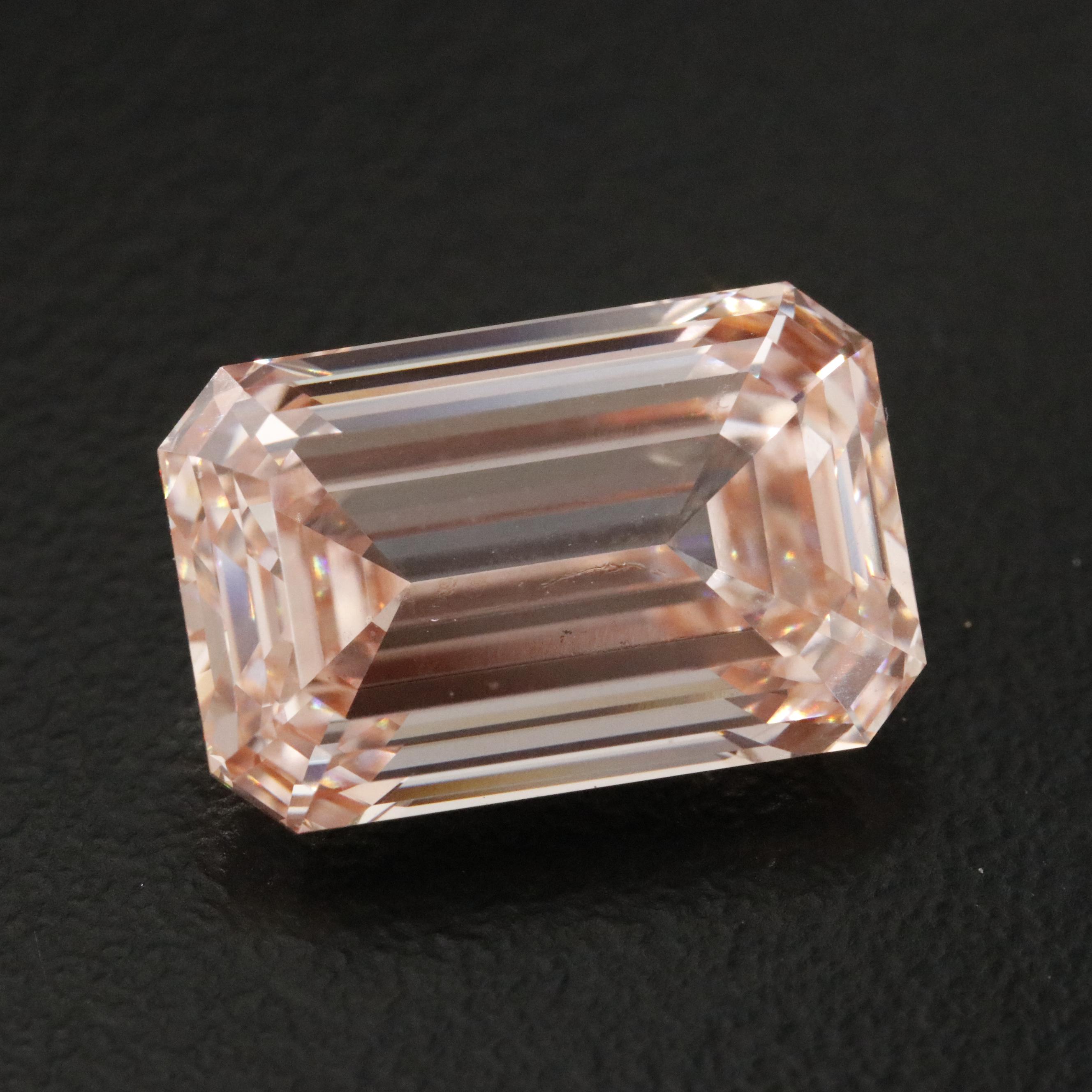Loose 7.55 CT Fancy Pink Lab Grown Diamond