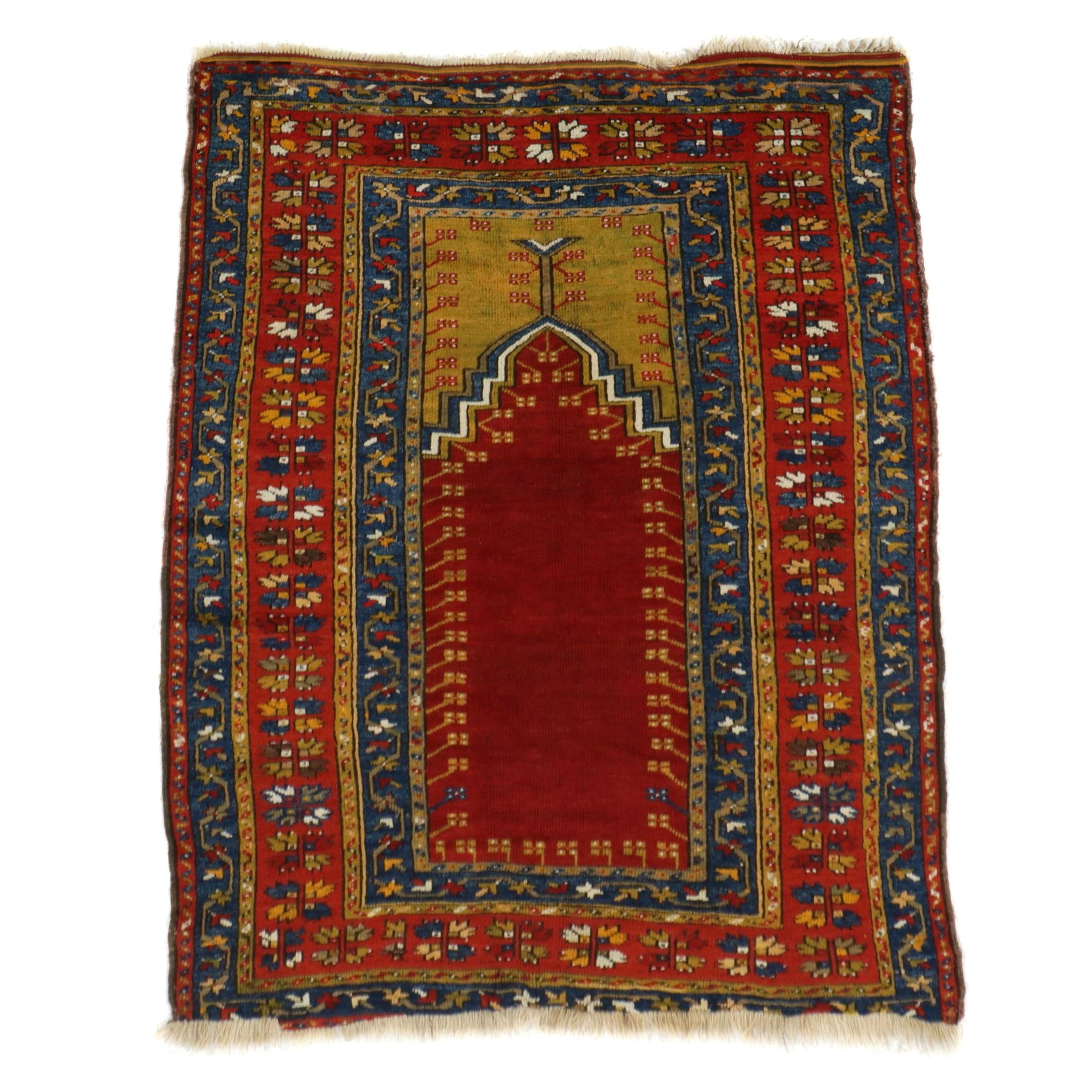4'1 x 5'10 Hand-Knotted Turkish Balıkesir Prayer Rug