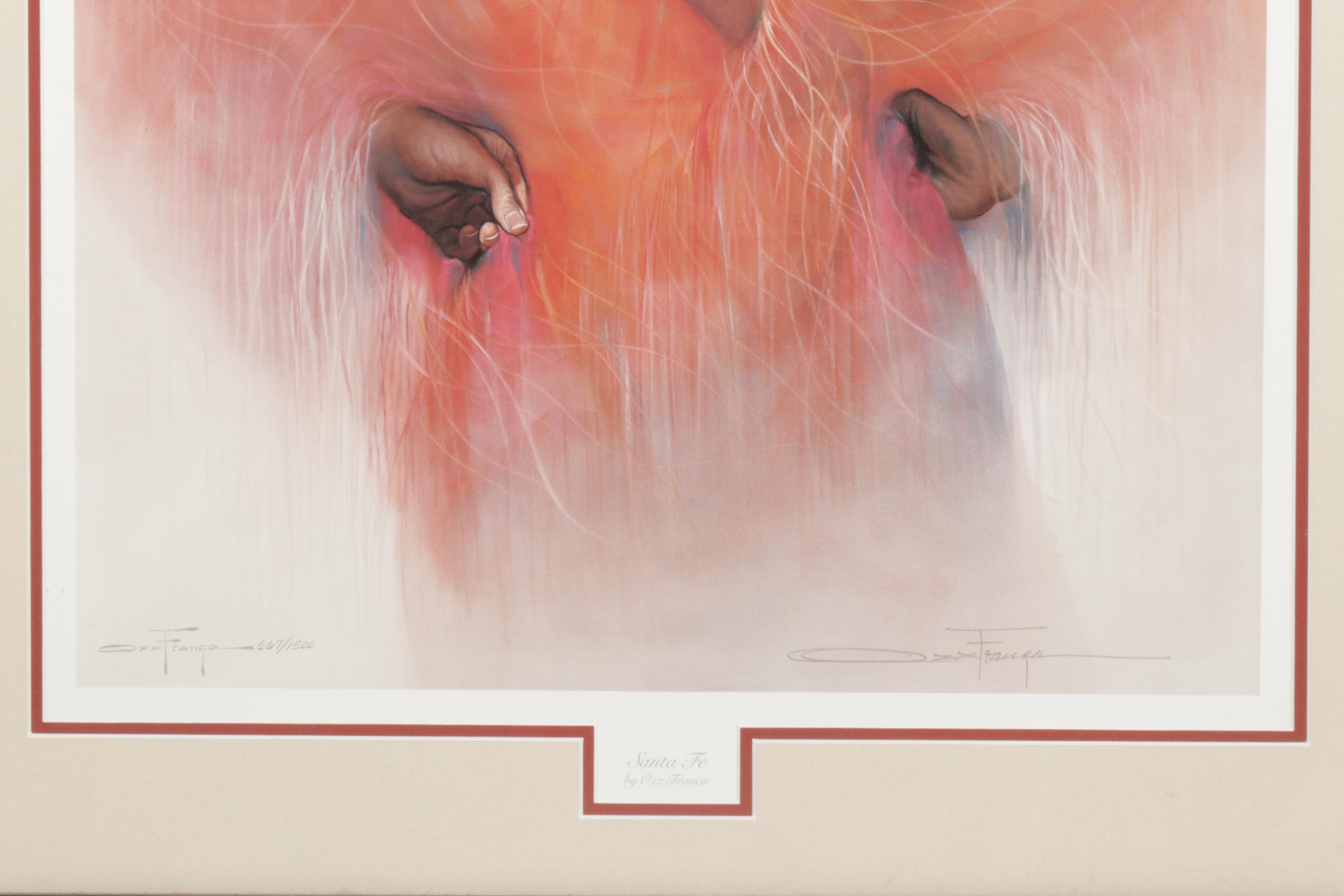 Offset Lithograph "Santa Fe" by Ozz Franca, 1991