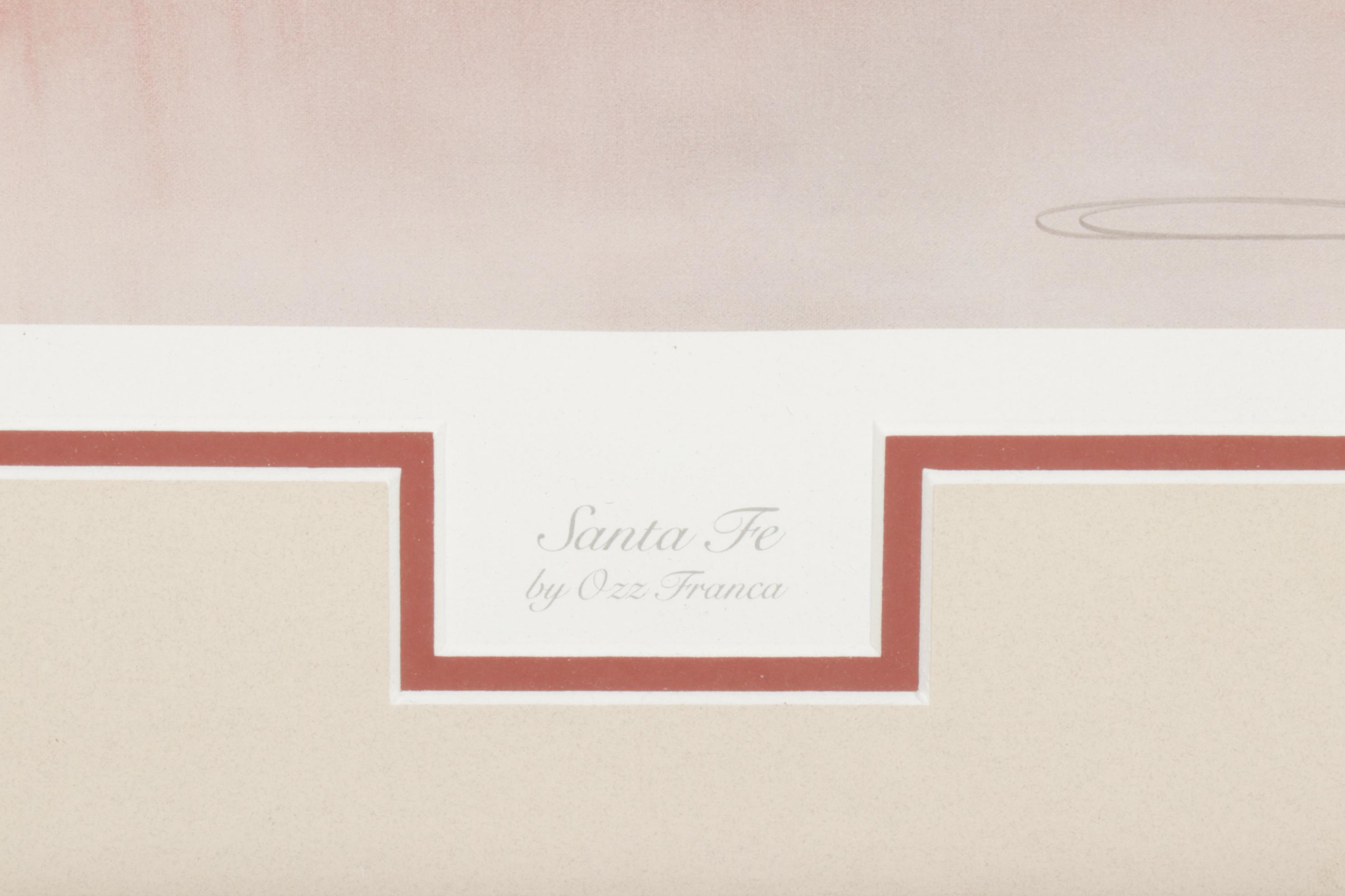 Offset Lithograph "Santa Fe" by Ozz Franca, 1991