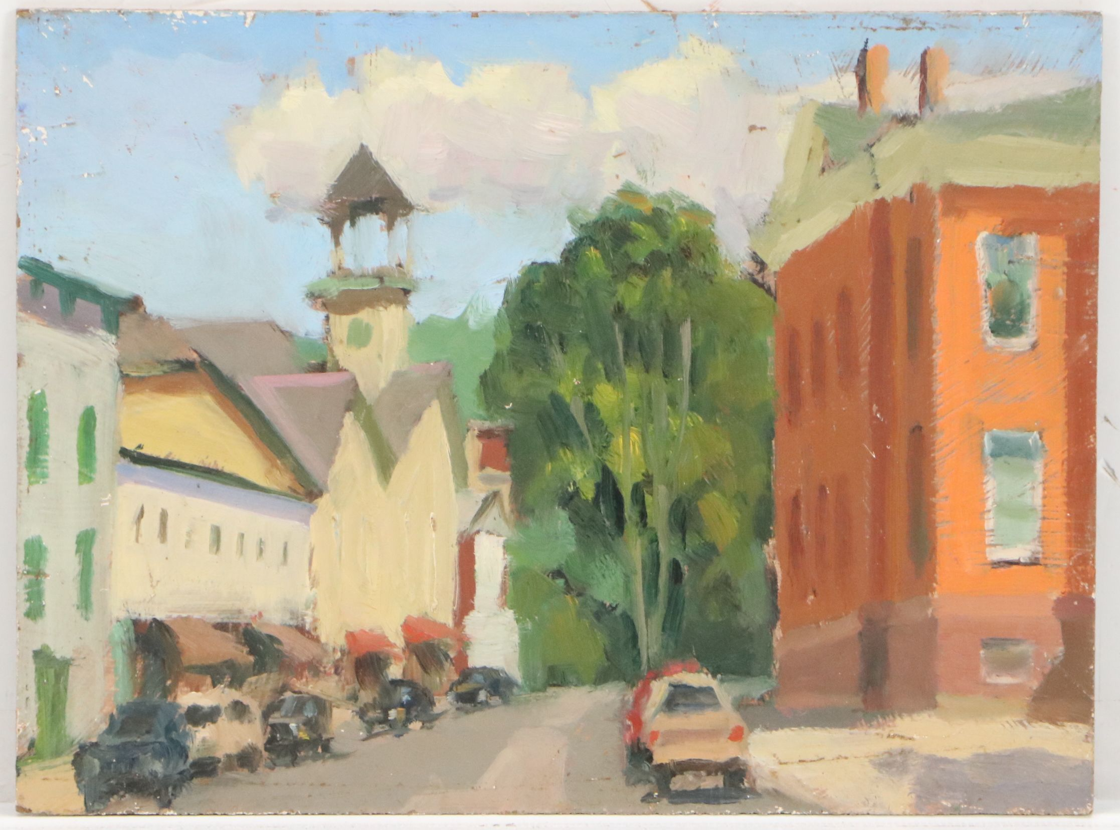 Richard Stalter Quiet Street Scene Oil Painting, 20th Century