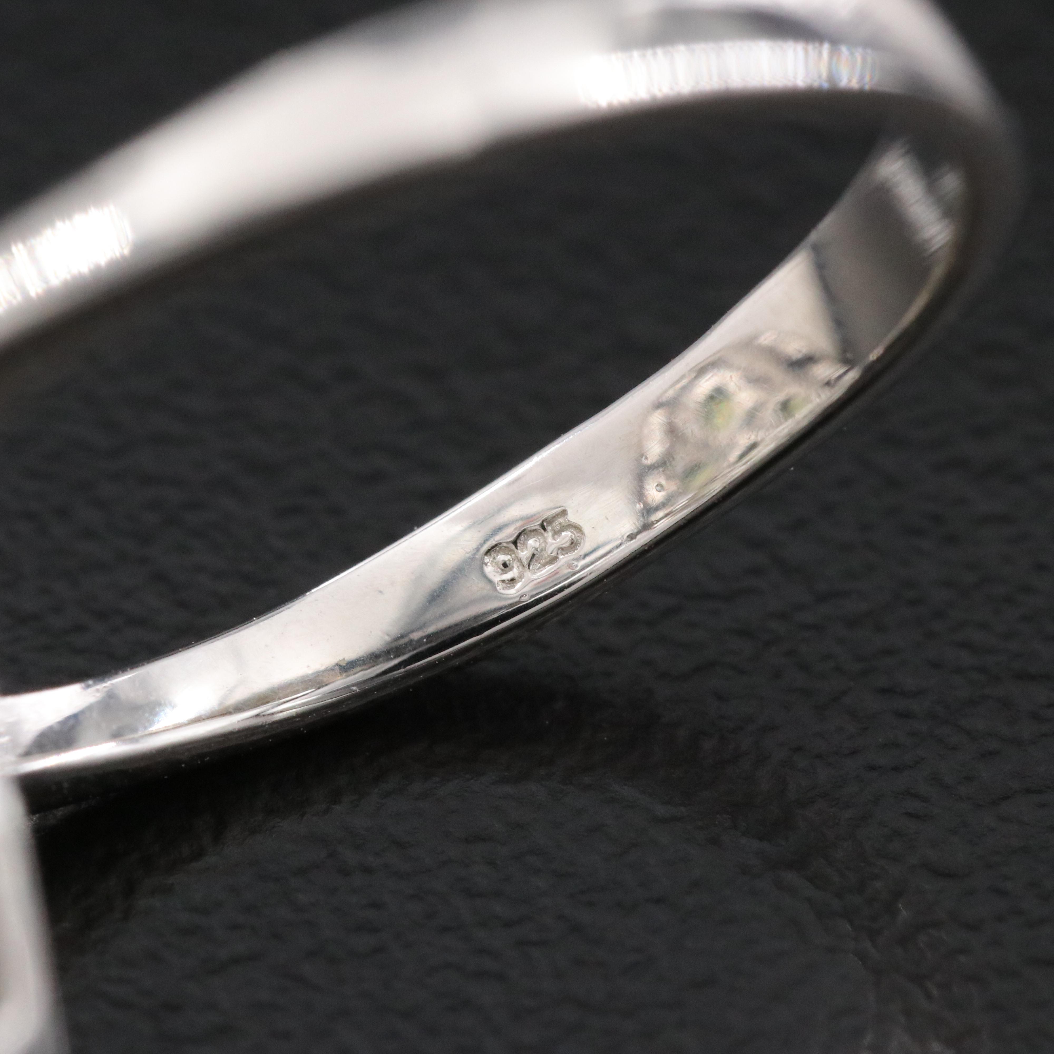 Sterling Peridot and CZ Ring