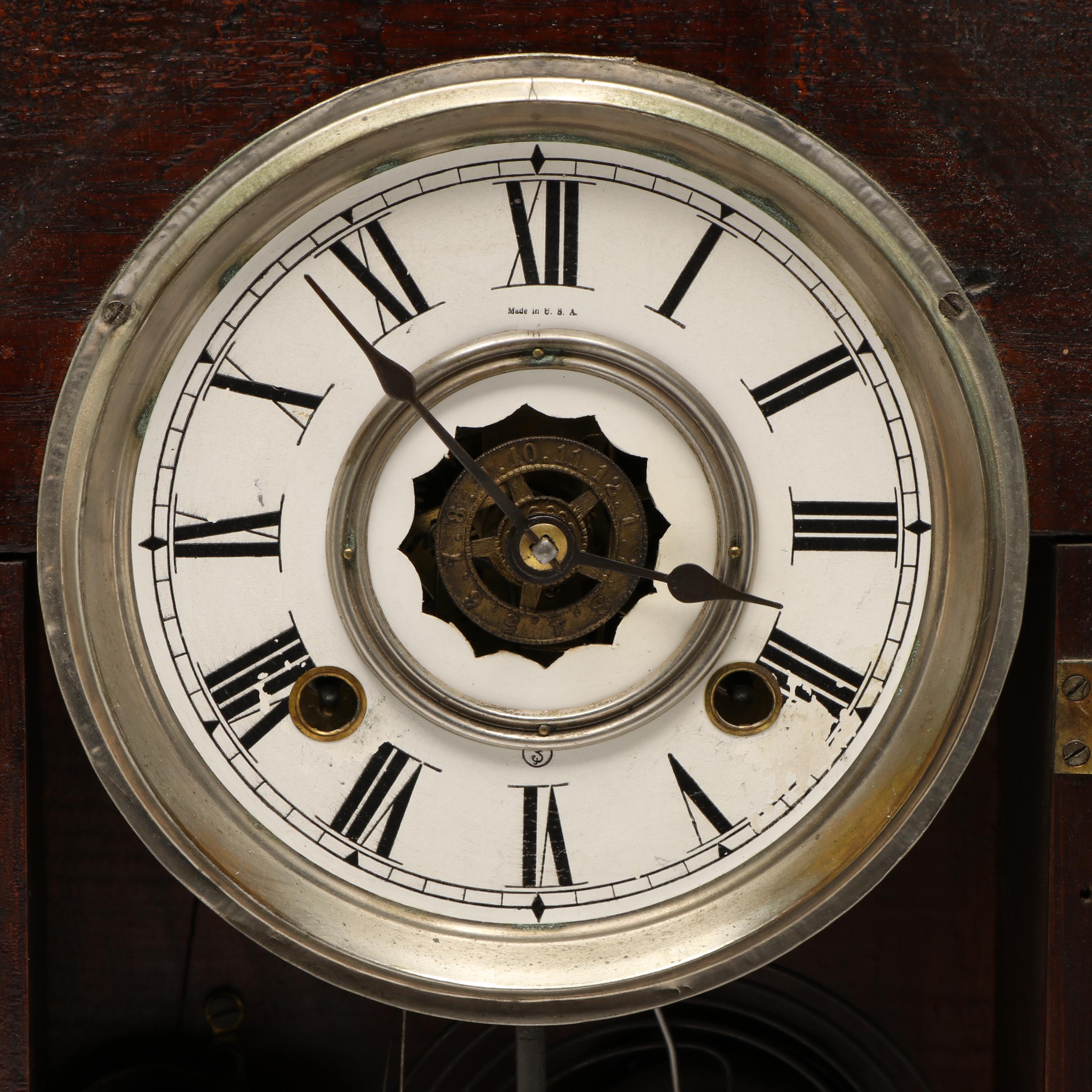 Eastlake Style Carved Wood Mantel Clock