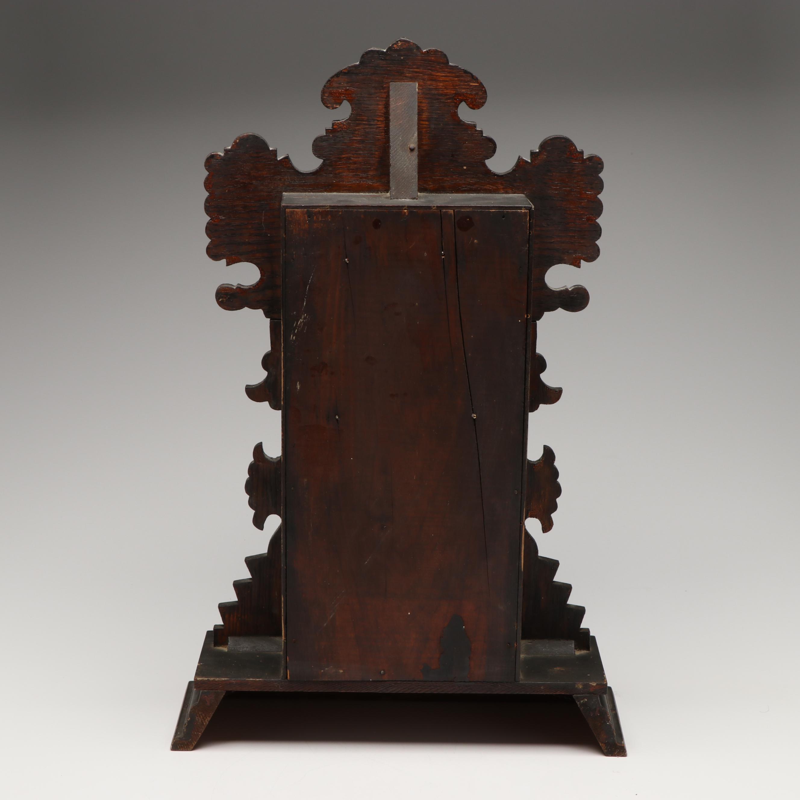 Eastlake Style Carved Wood Mantel Clock