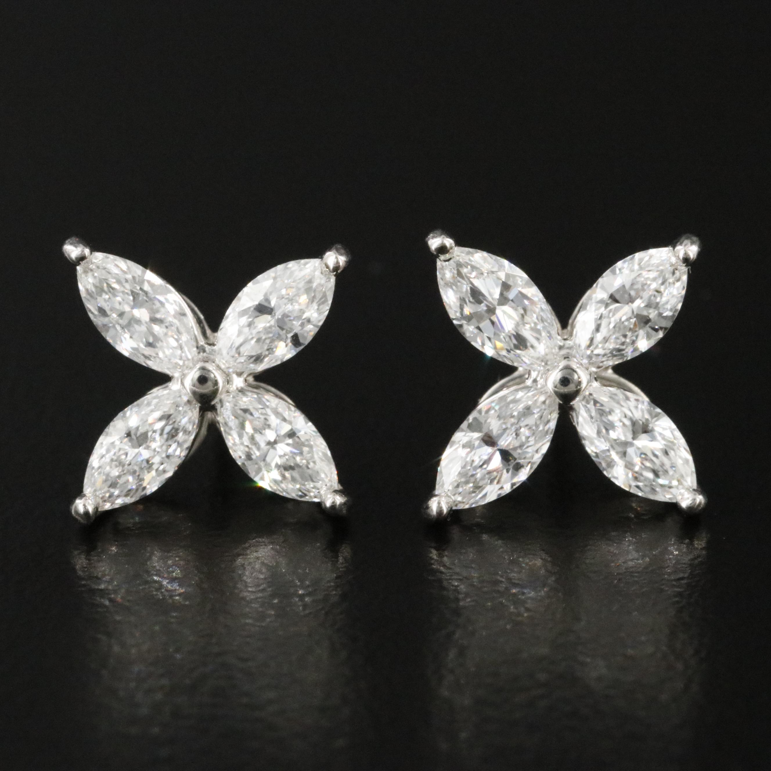 Tiffany & Co. Victoria 1.86 CTW Diamond Platinum Earrings