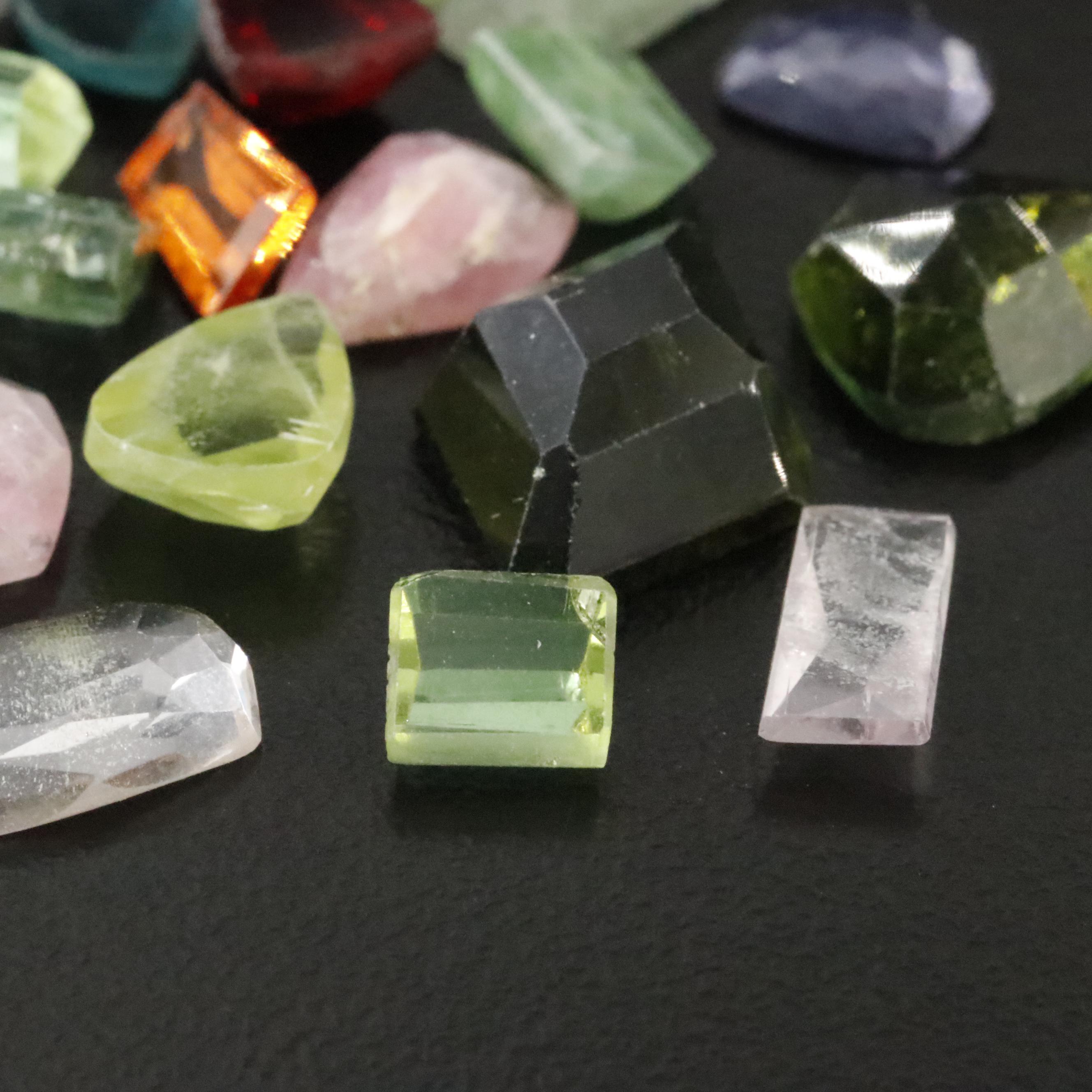 Loose 48.95 CTW Gemstone Lot Including Tourmaline, Garnet and Iolite