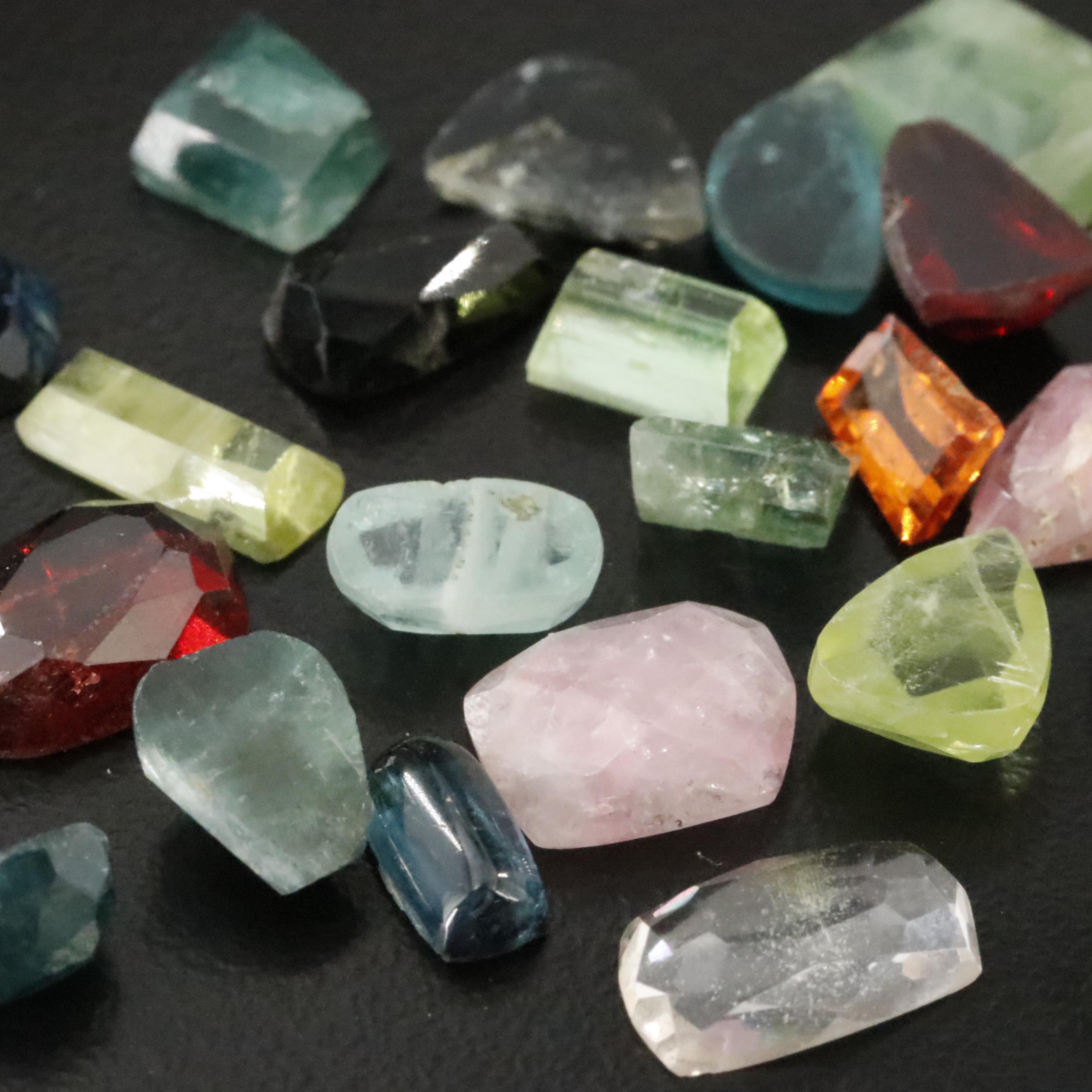 Loose 48.95 CTW Gemstone Lot Including Tourmaline, Garnet and Iolite