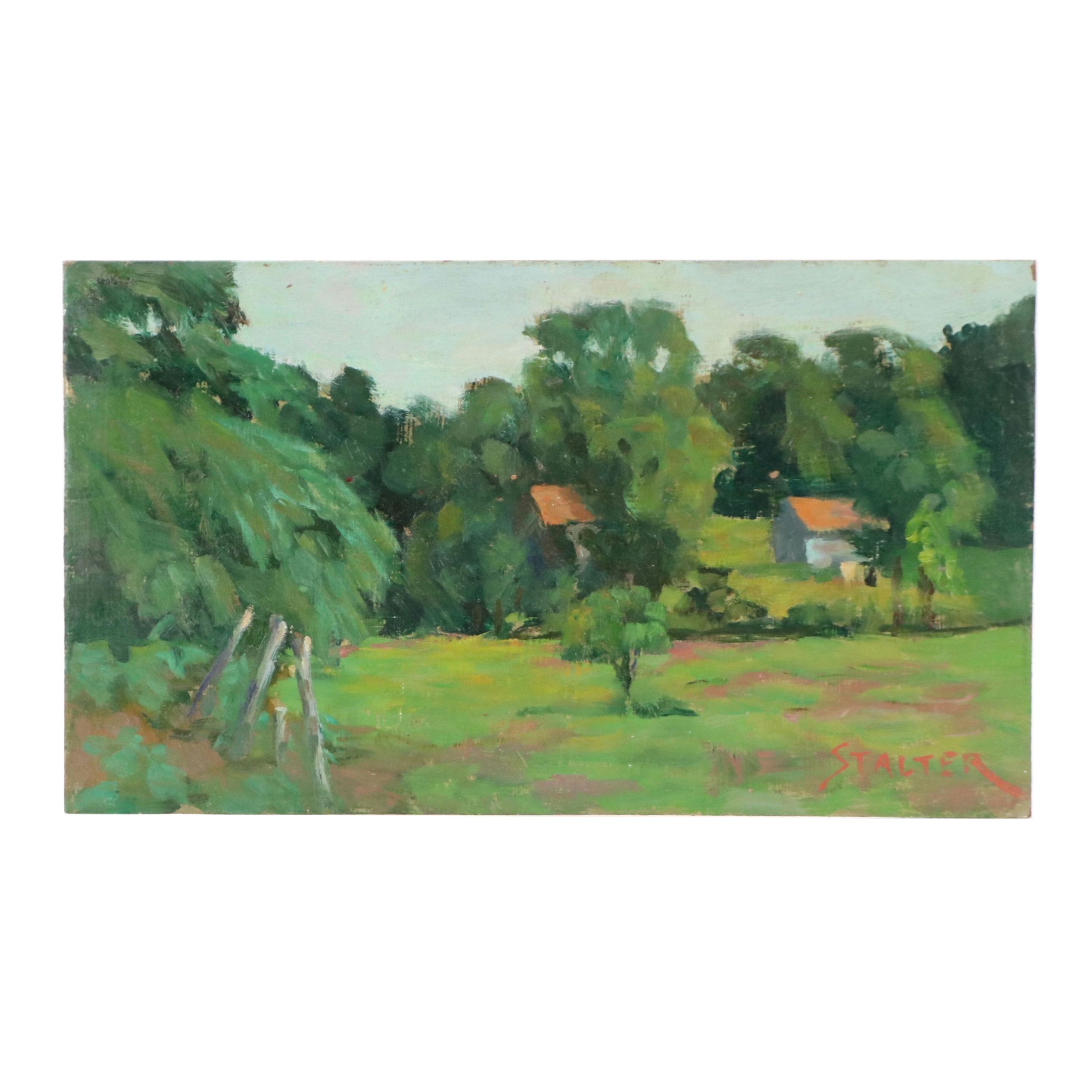 Richard Stalter Landscape Oil Painting, 20th Century