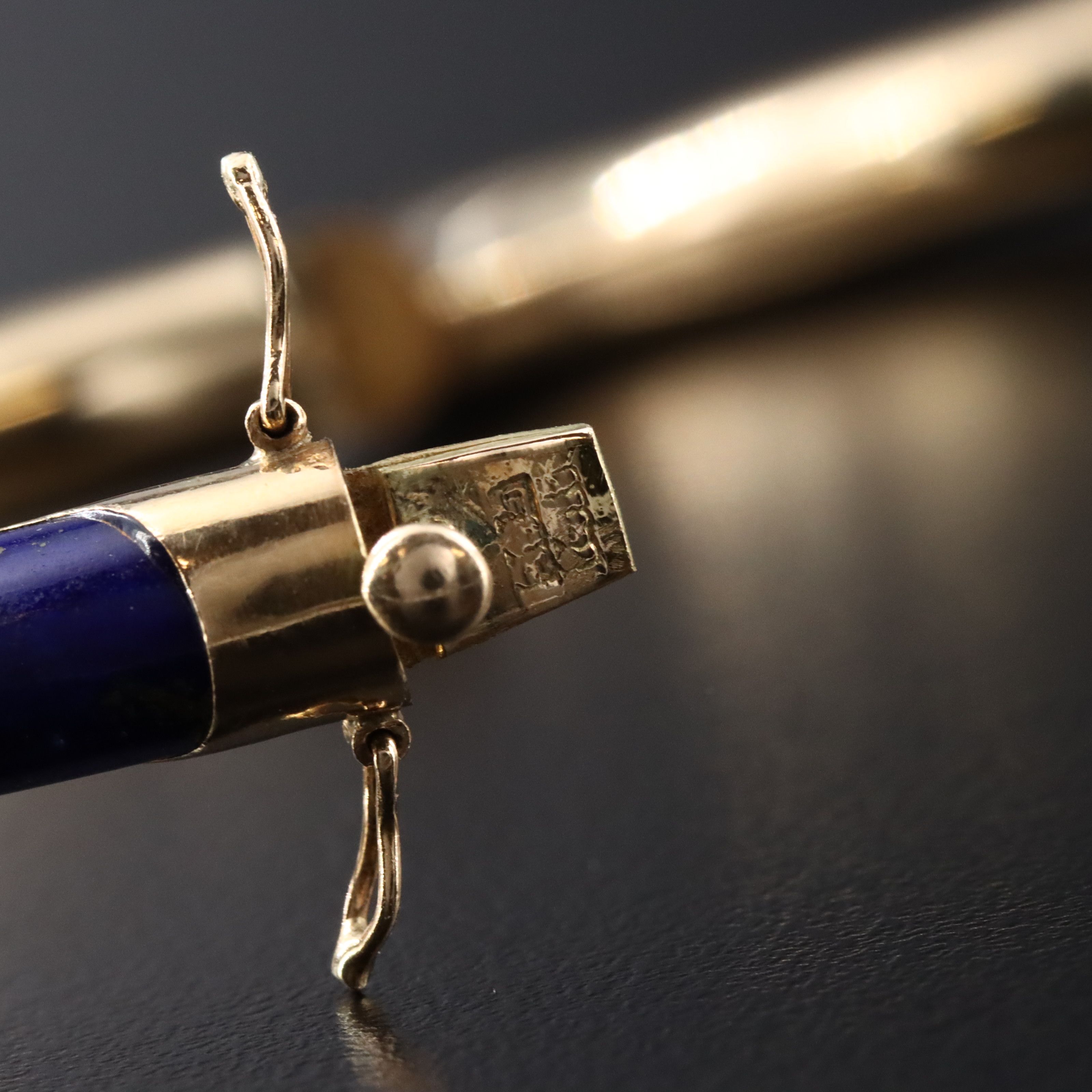 Gump's 14K Lapis Lazuli Bangle Bracelet
