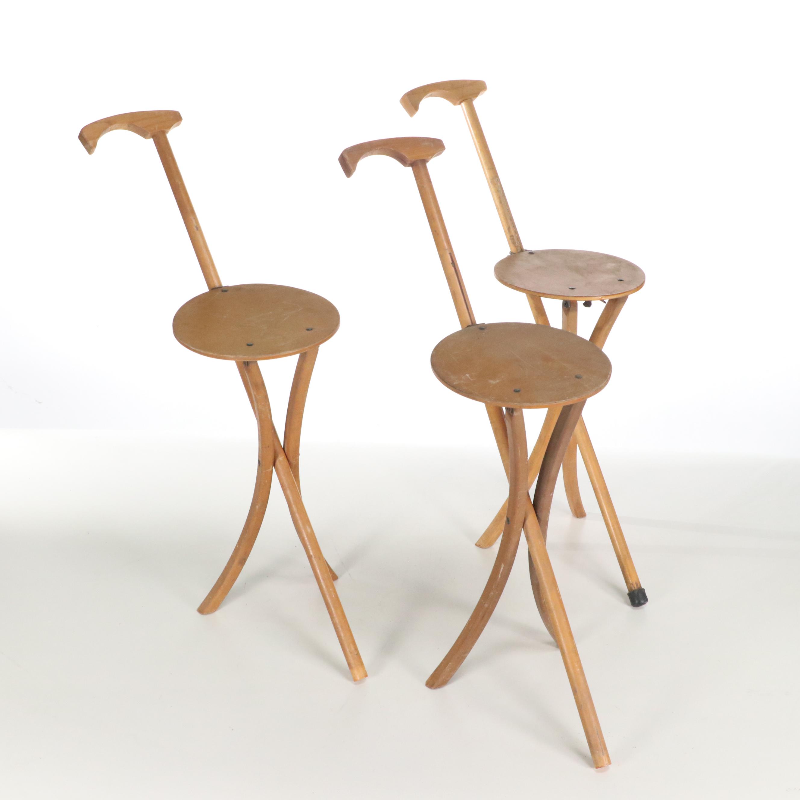 Set of Three Stafford Johnson "Kan-O-Seat" Walking Stick Stools