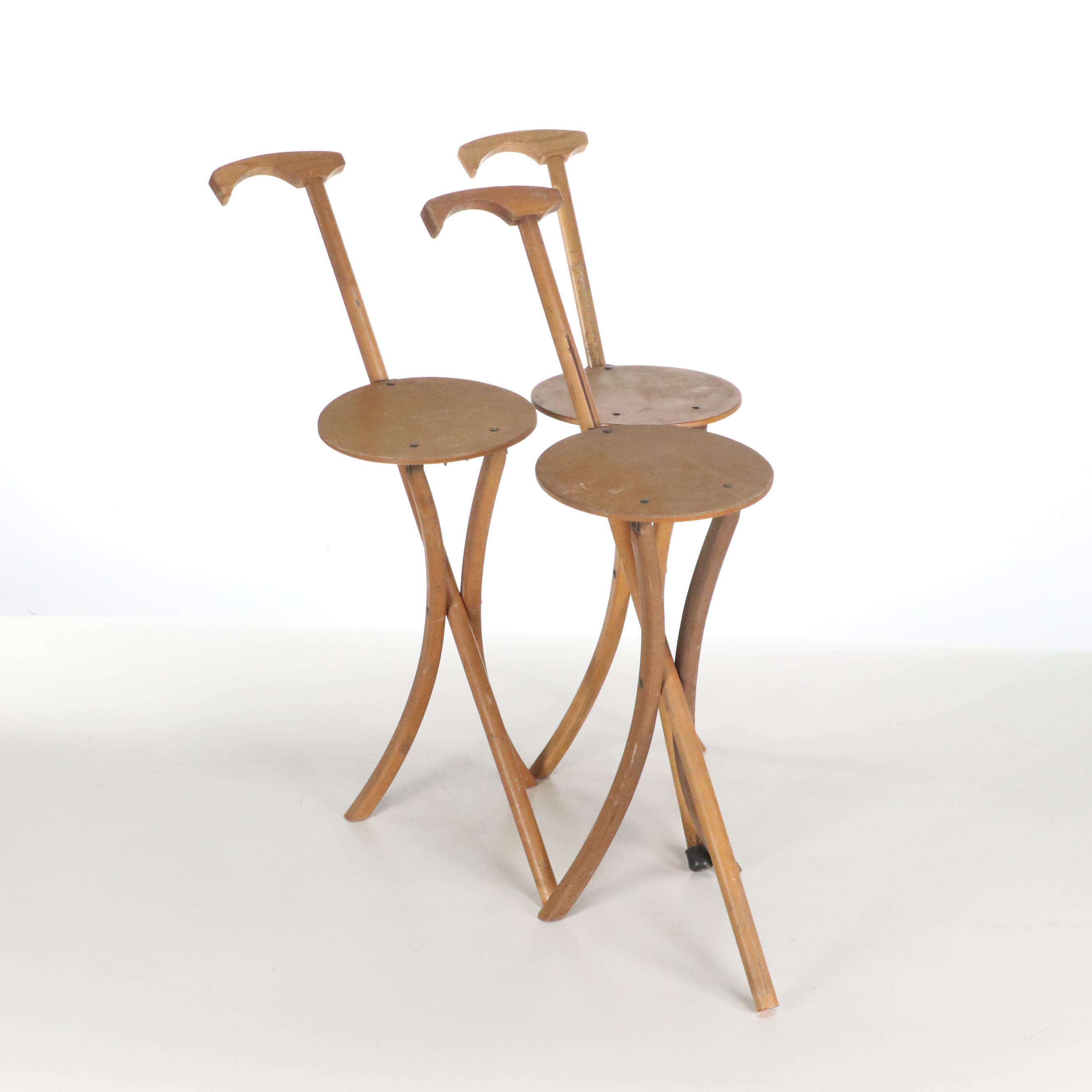 Set of Three Stafford Johnson "Kan-O-Seat" Walking Stick Stools