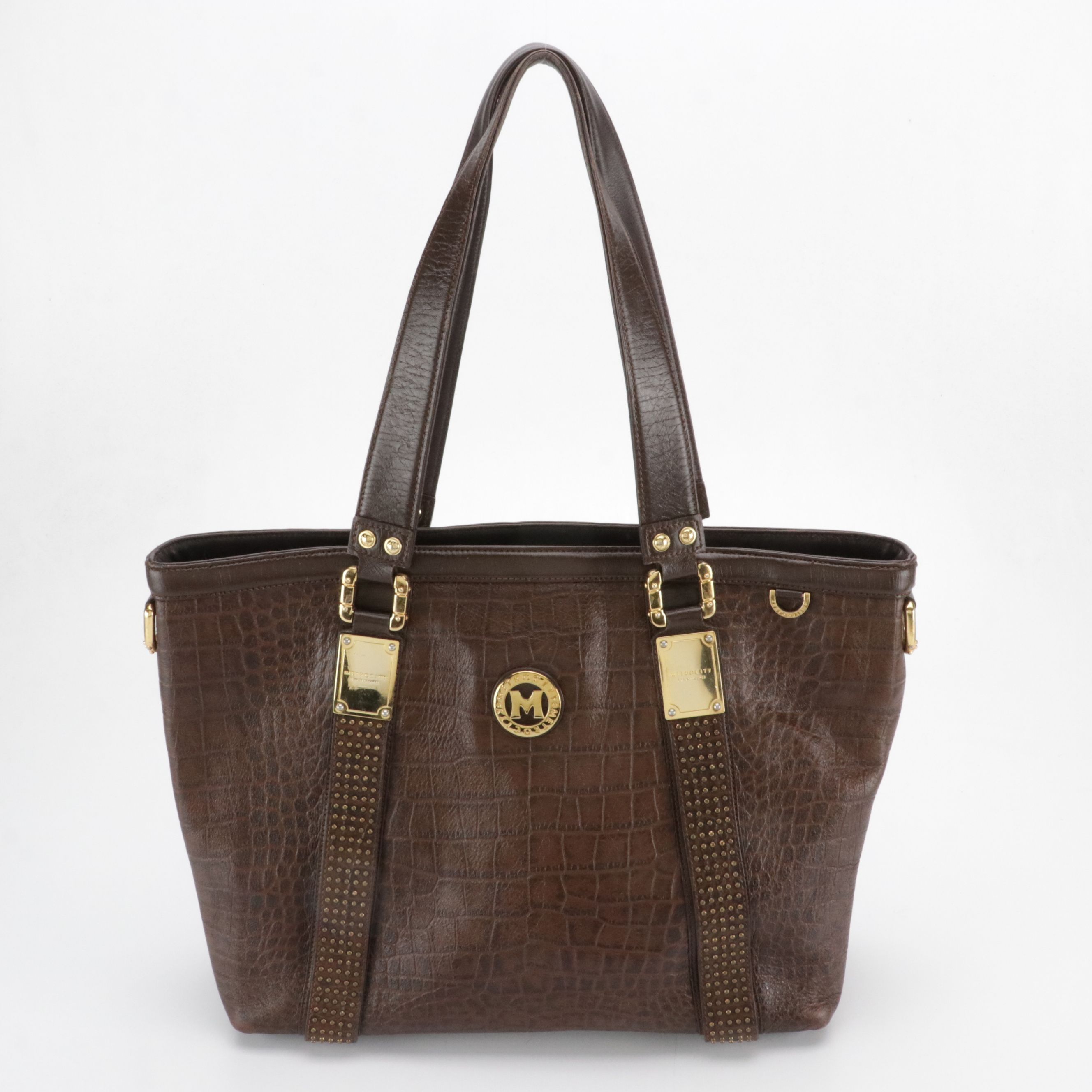 Metro City Crocodile Embossed Leather Handbag and Shoulder Tote
