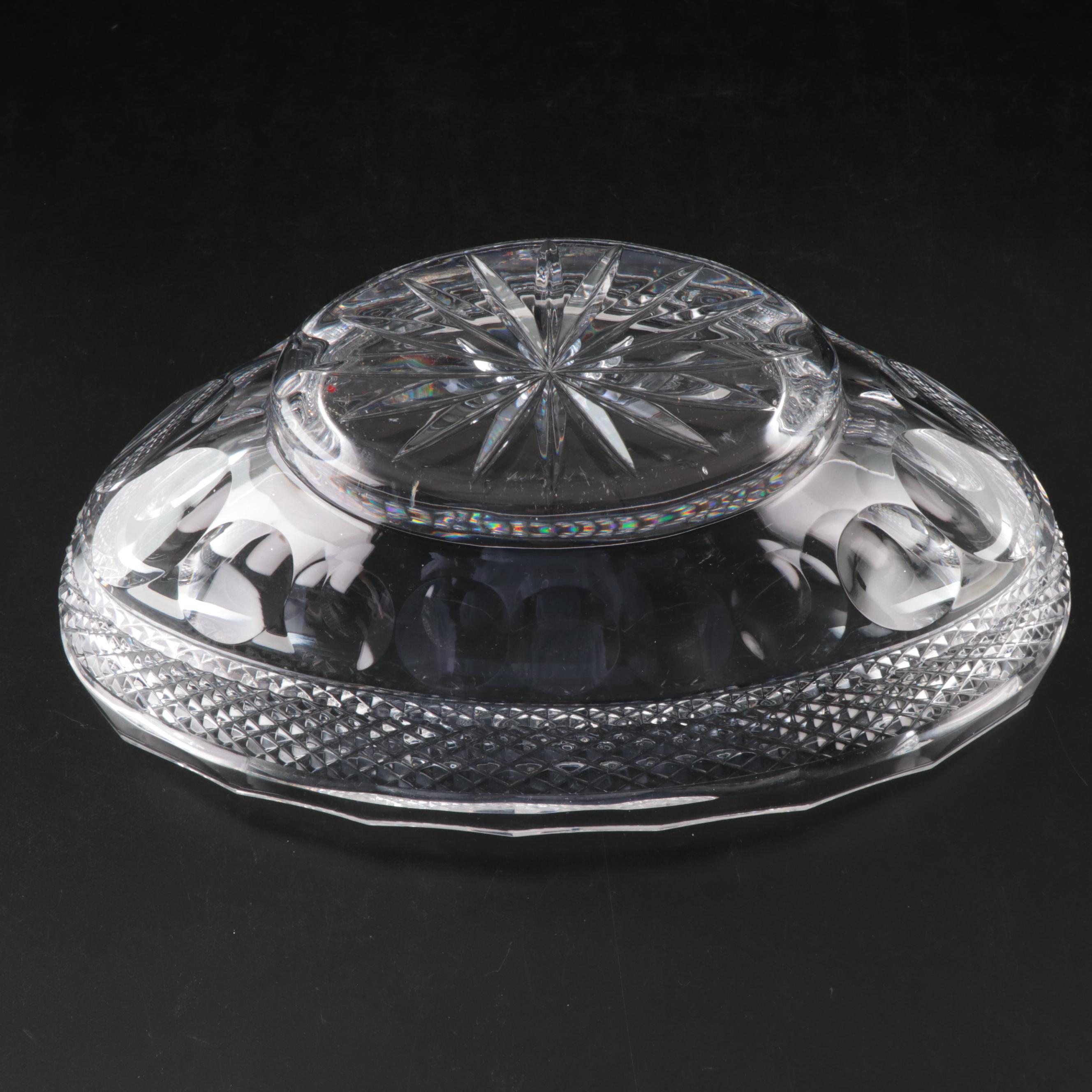 Waterford Cut Crystal Centerpiece Bowl with Other Faceted Vessel