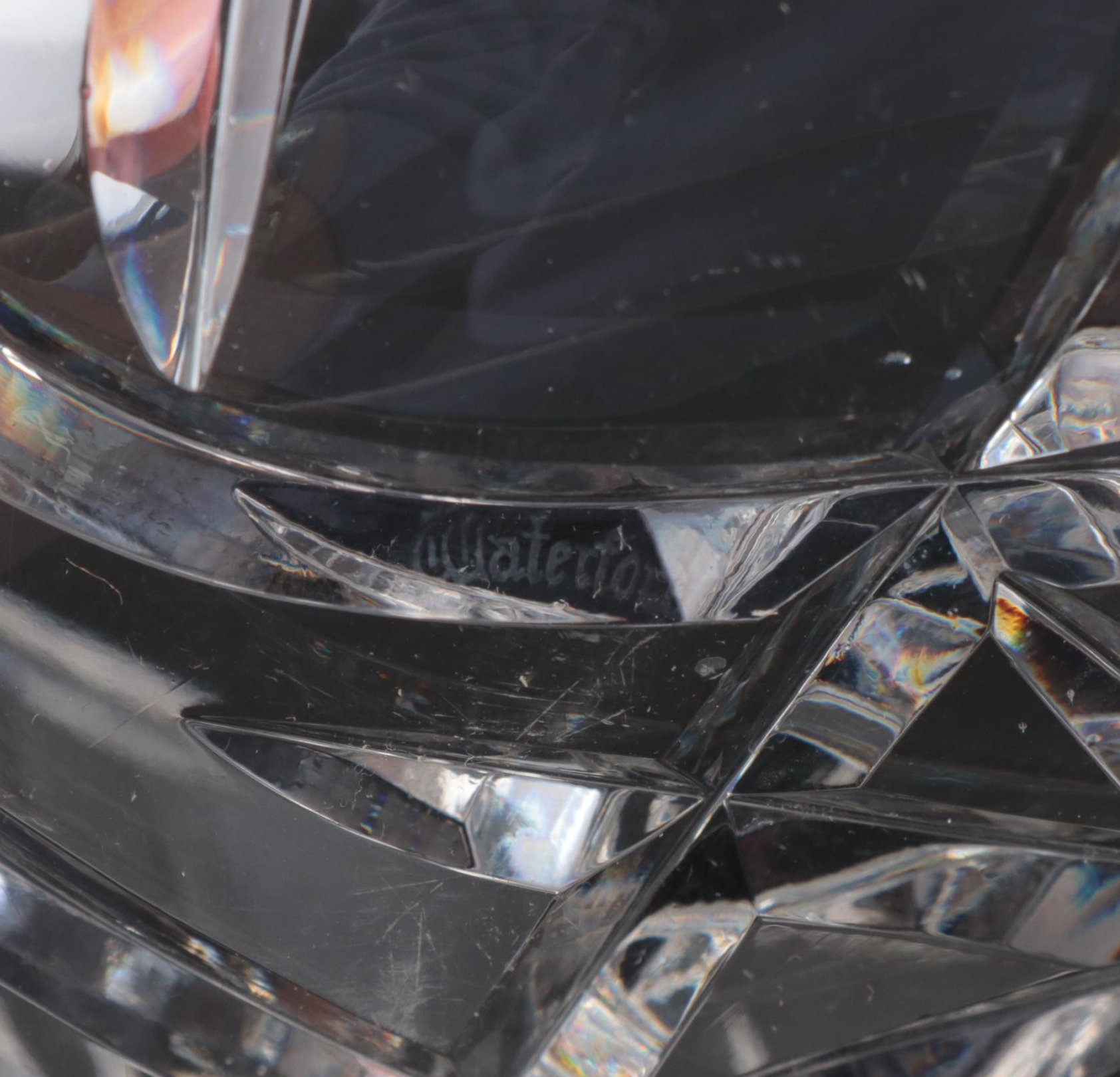 Waterford Cut Crystal Centerpiece Bowl with Other Faceted Vessel