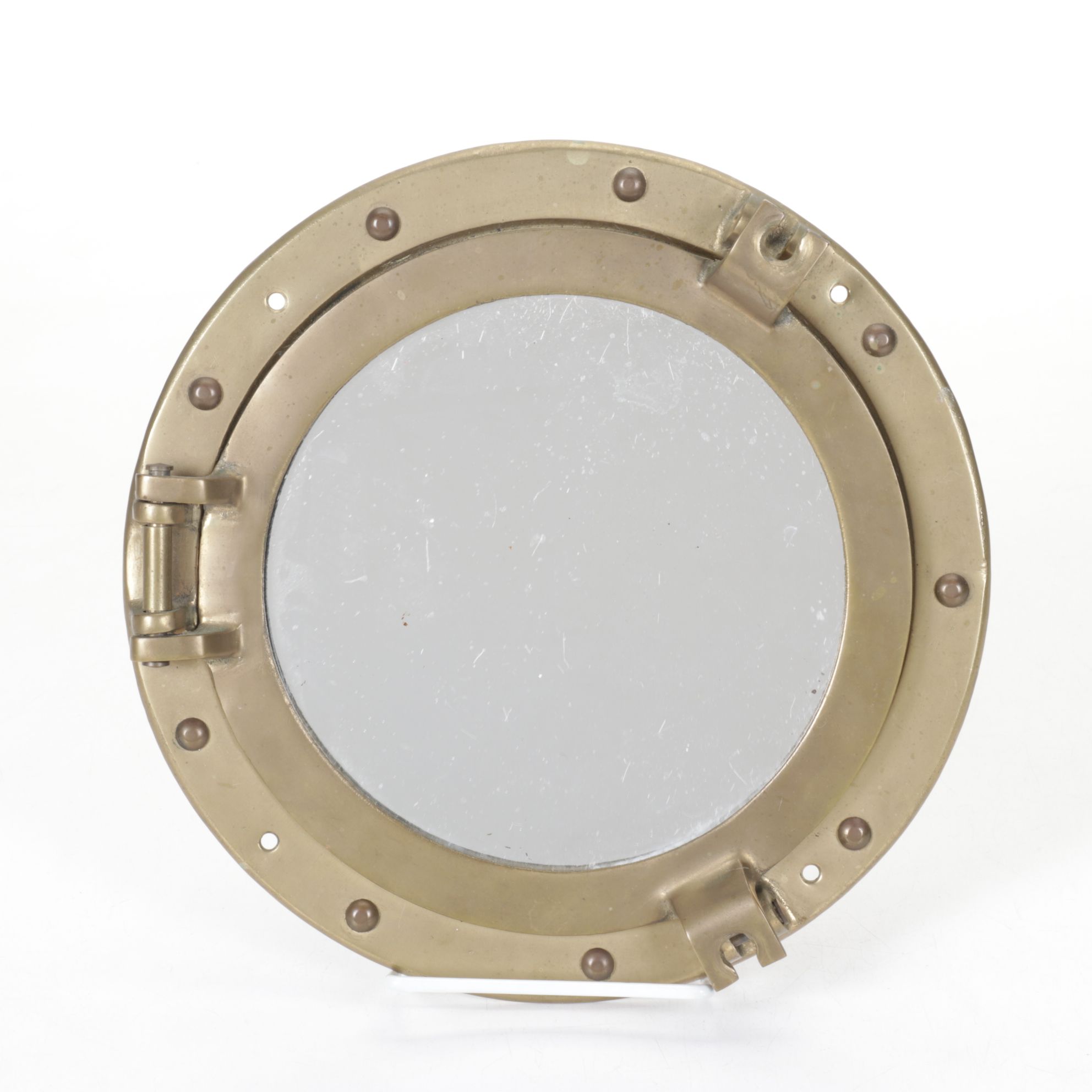 Brass Porthole Style Wall Mirror
