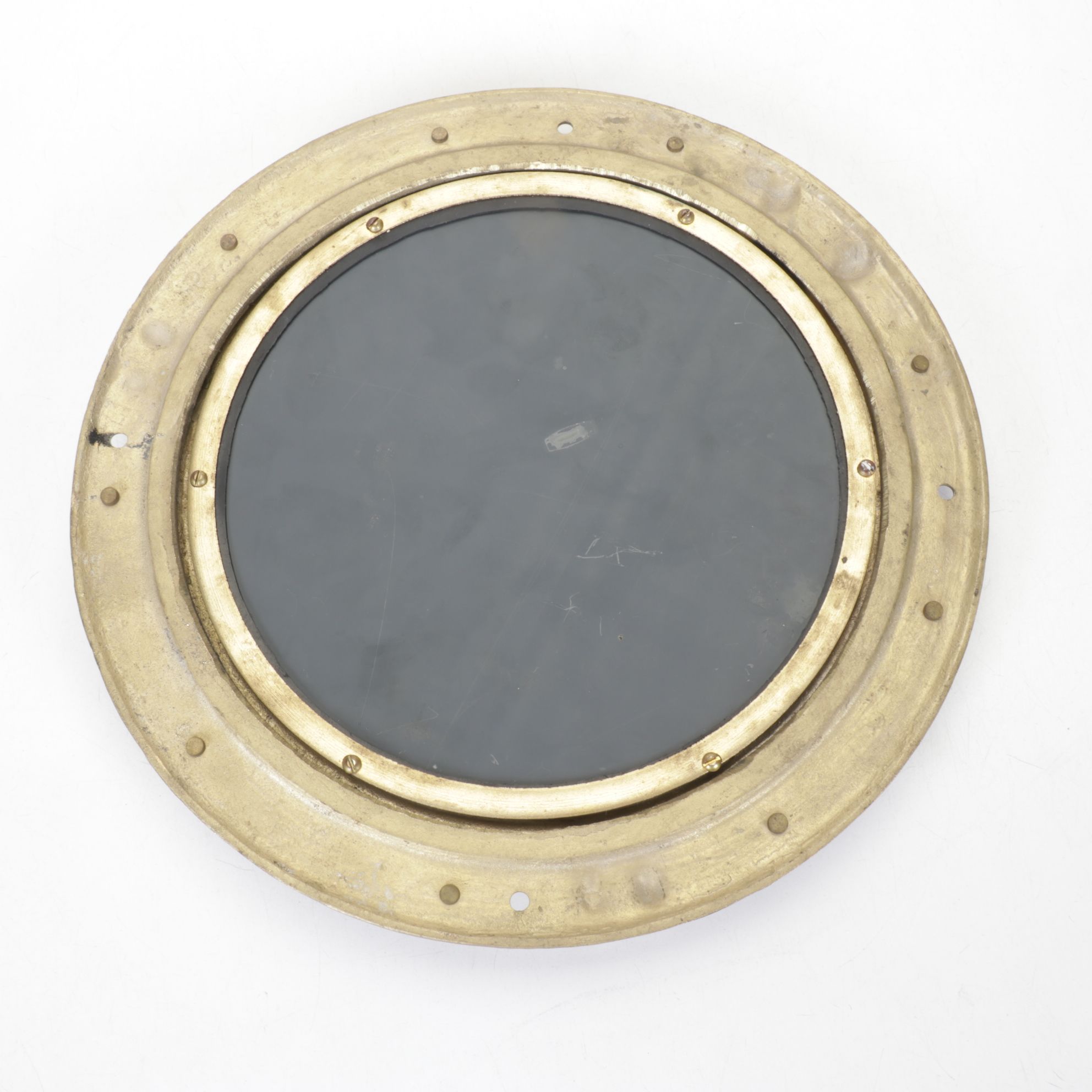 Brass Porthole Style Wall Mirror