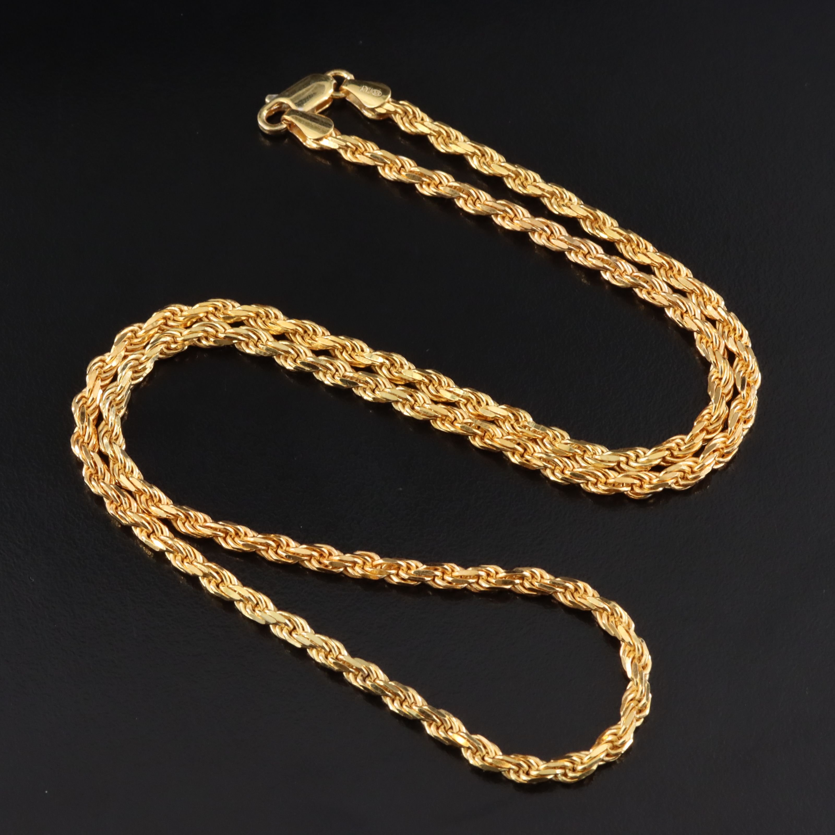 Italian Sterling Braided Rope Chain Necklace