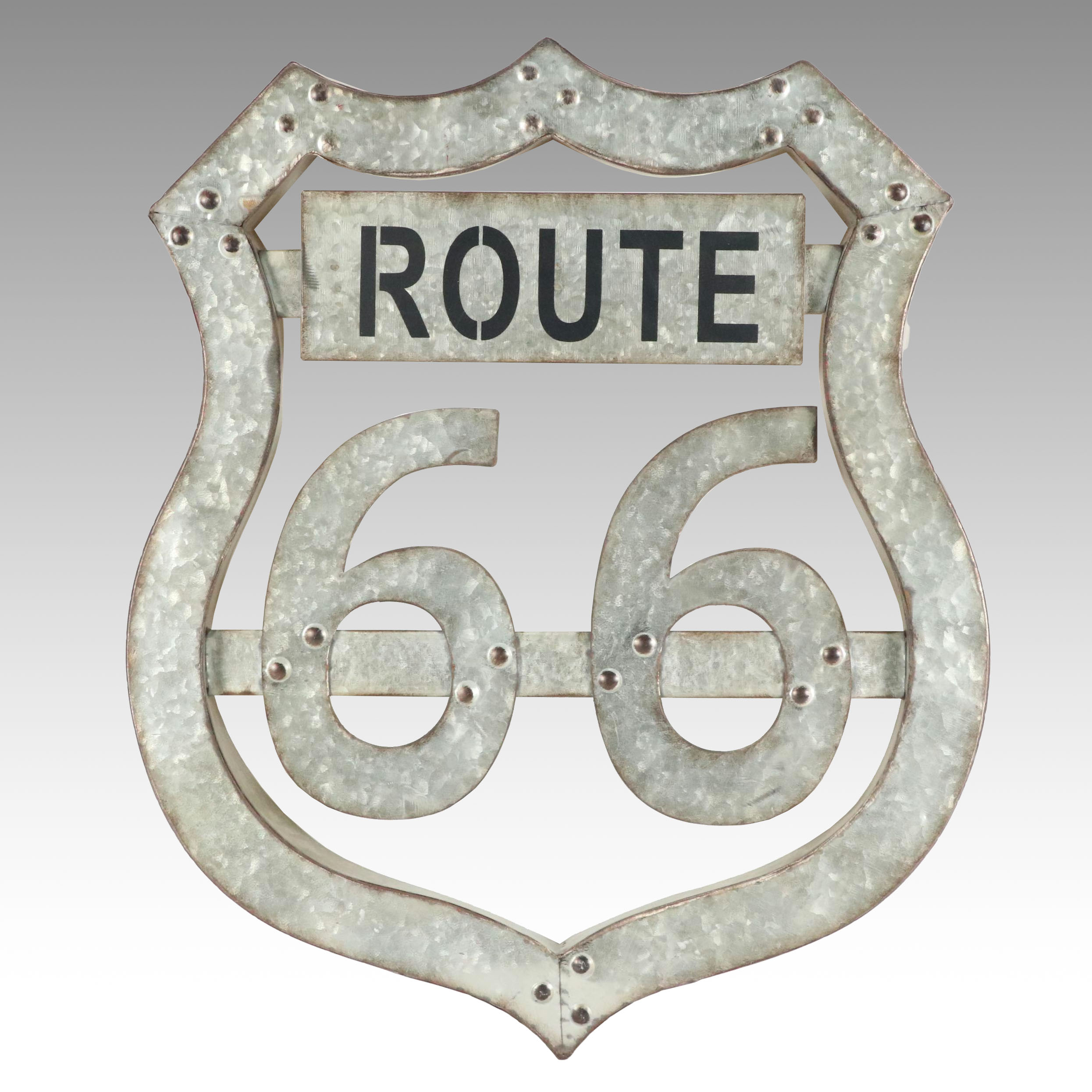 Galvanized Metal "Route 66" Sign